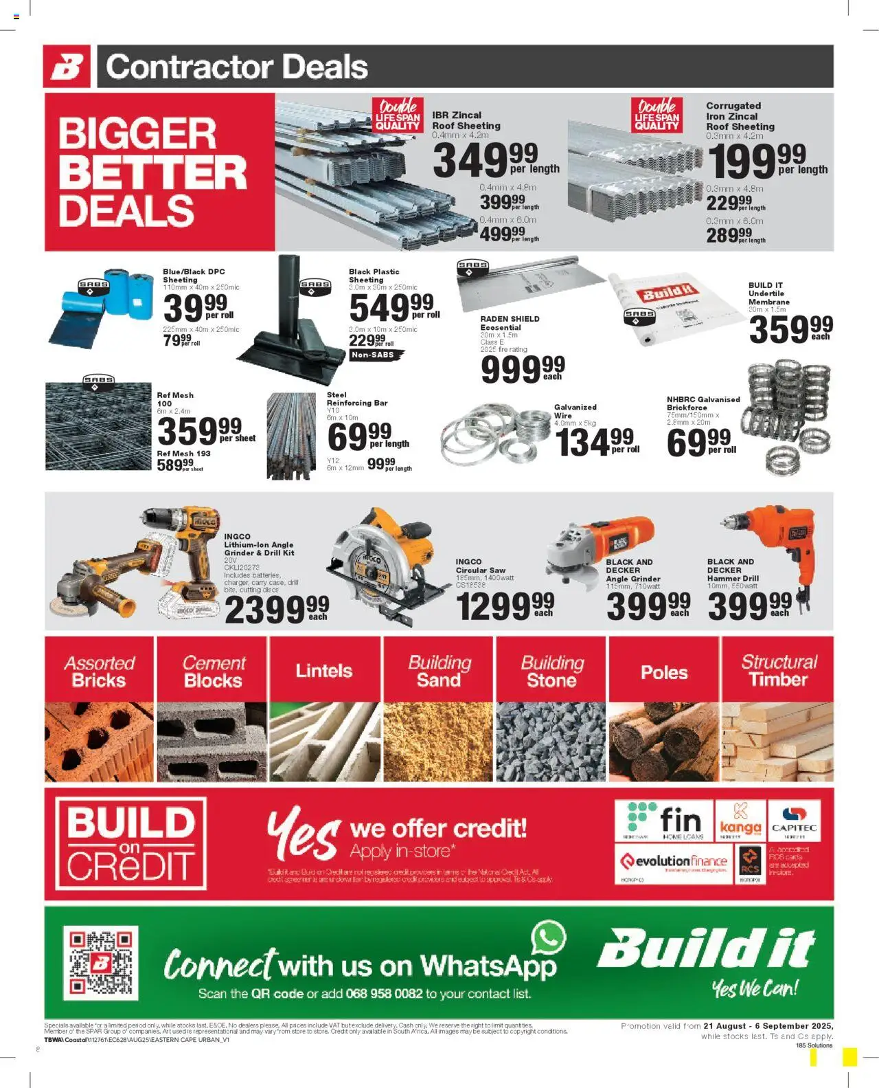Build It - Eastern Cape - Weekly Specials │ valid from 21.08.2025 | Page: 8 | Products: Art, Grinder, Hammer, Cement