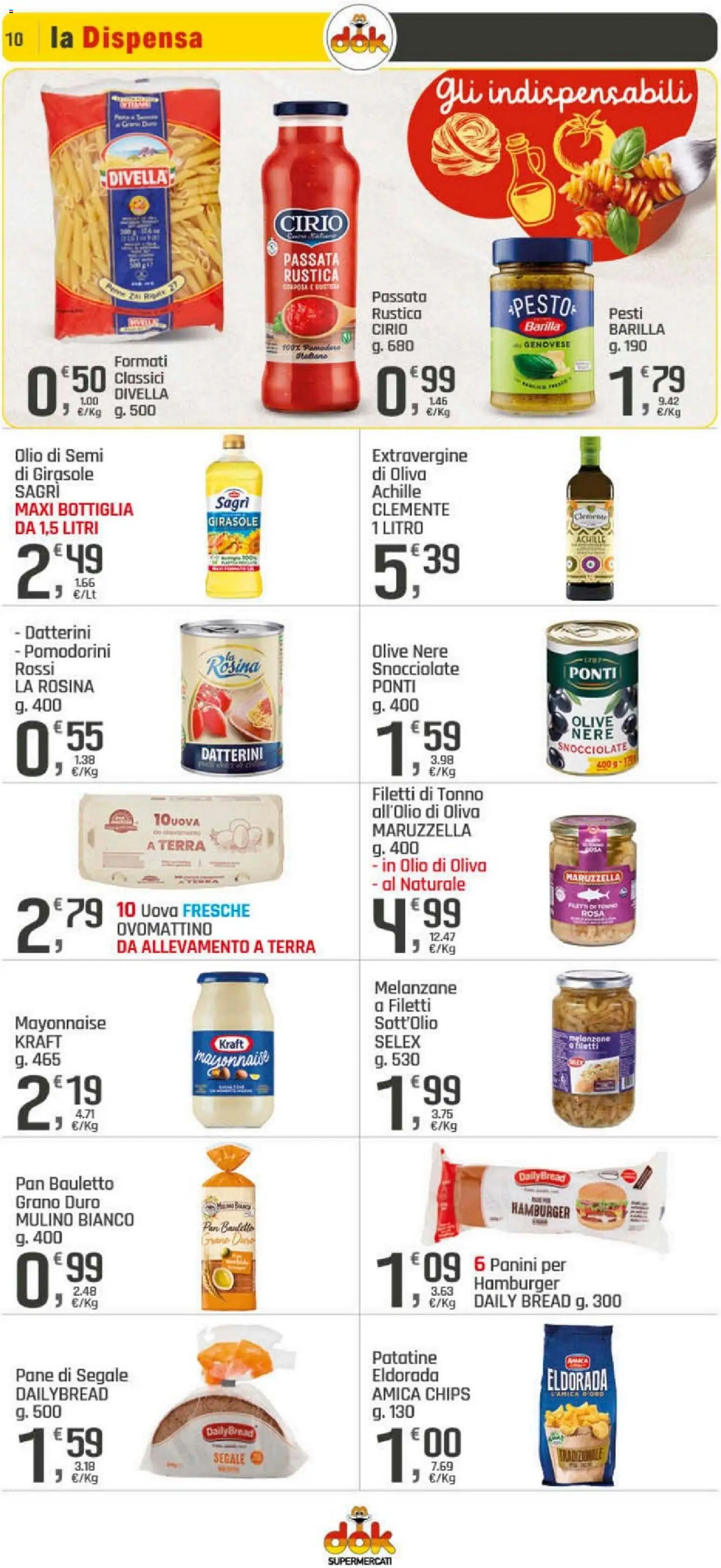 Volantino DOK del 19.03.2026 | Pagina: 10 | Prodotti: Uova, Pesto, Tonno, Hamburger