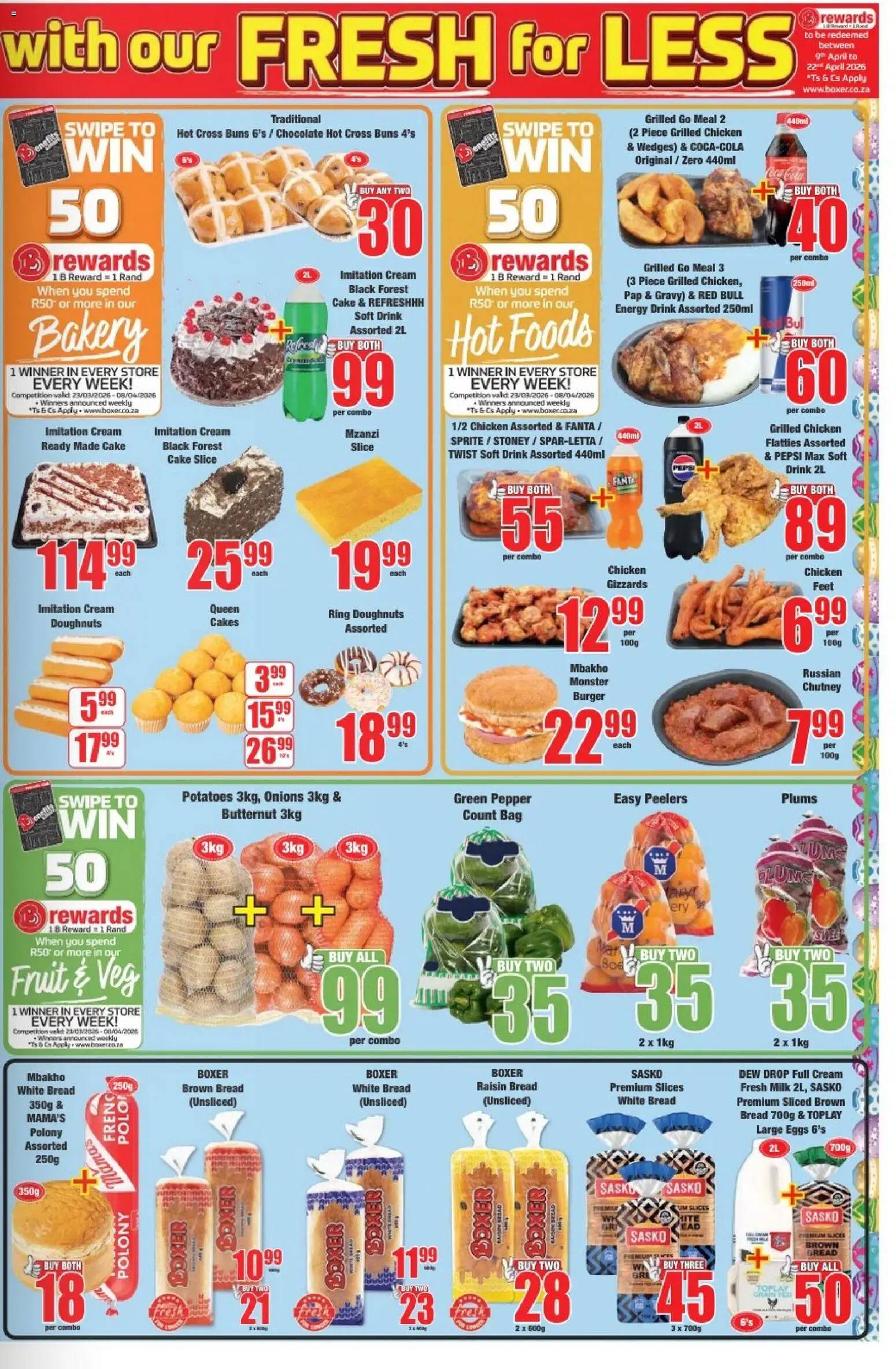 New Boxer catalogue – valid from 23.03.2026 | Page: 3 | Products: Cake, Bag, Chicken, Gravy