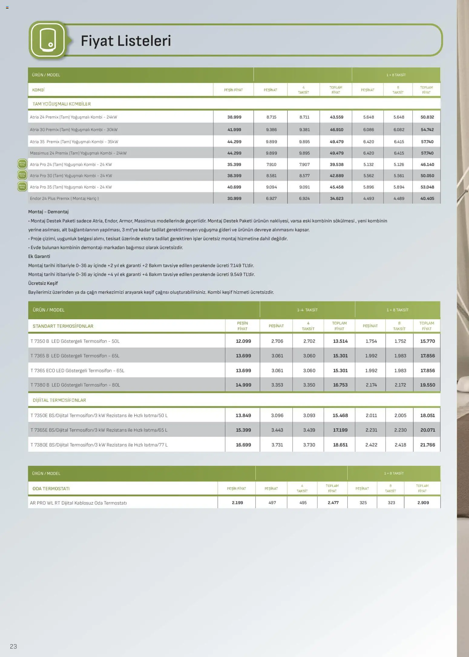 Arçelik İklimlendirme Kataloğu - 01.11.2025 tarihinden itibaren geçerlidir | Sayfa: 23