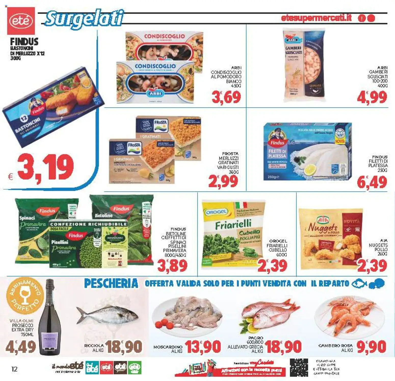 Volantino Eté del 29.04.2026 | Pagina: 12 | Prodotti: Merluzzo, Prosecco, Spinaci, Friarielli
