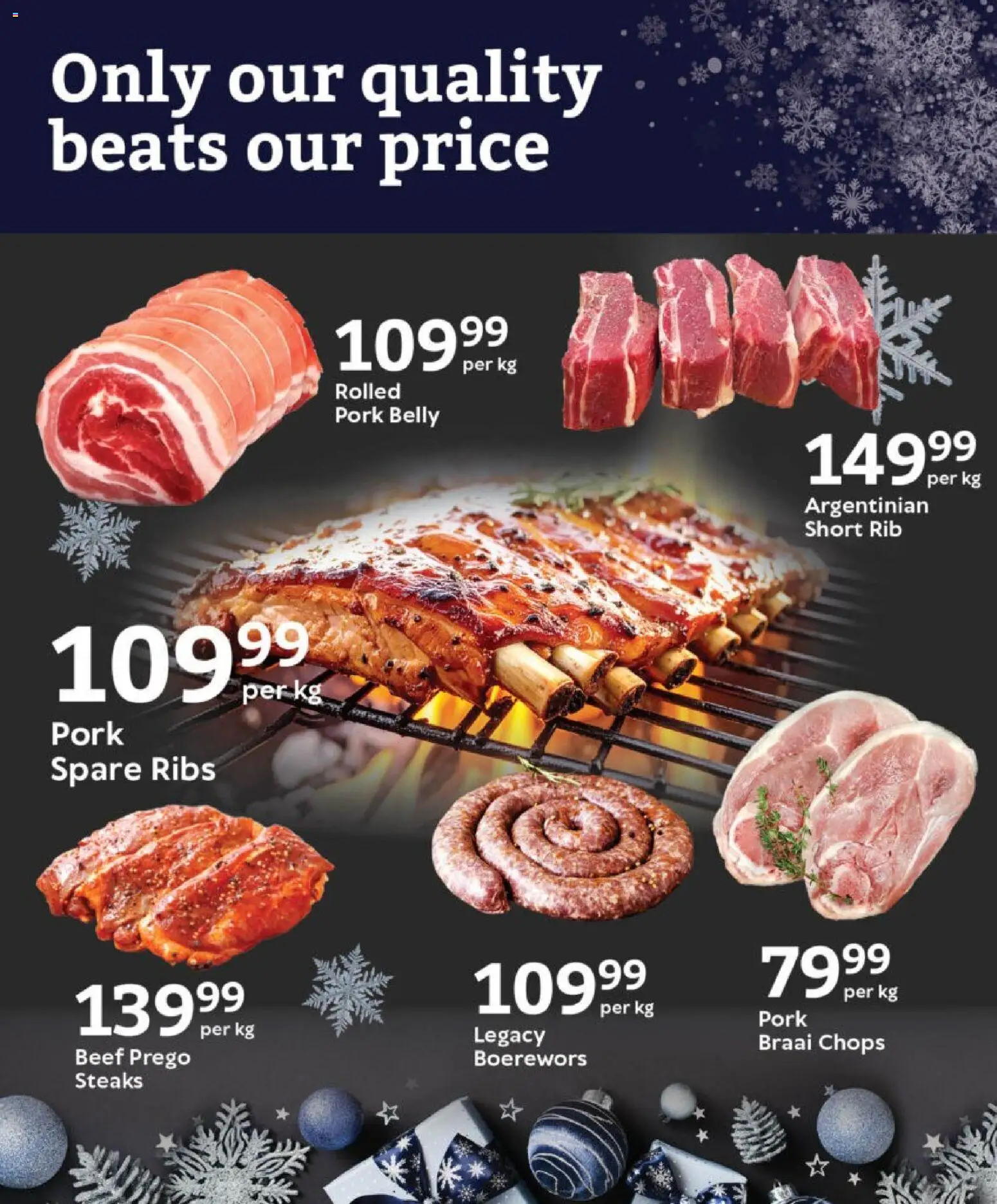 New Oxford Freshmarket catalogue – valid from 03.12.2025 | Page: 4 | Products: Boerewors, Ribs, Pork, Beef