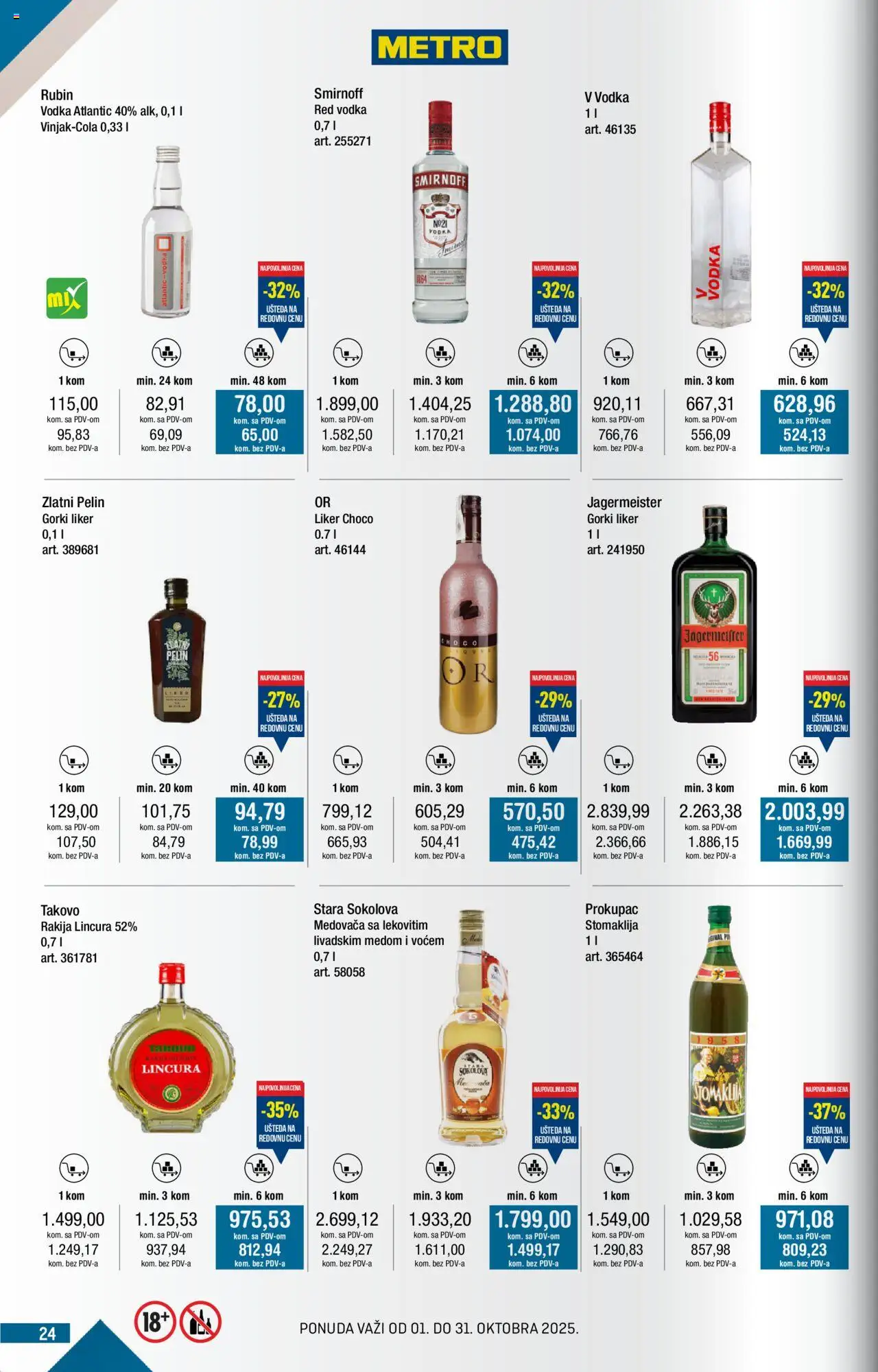 Metro katalog - važi od 01.10.2025 | Strana: 24 | Proizvode: Liker, Rakija, Vodka