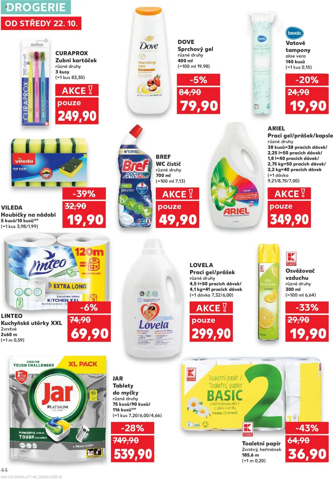 Kaufland leták - Chomutov od 22.10.2025 | Strana: 44 | Produkty: Zubní kartáček, Kuchyňské utěrky, Wc, Wc čistič