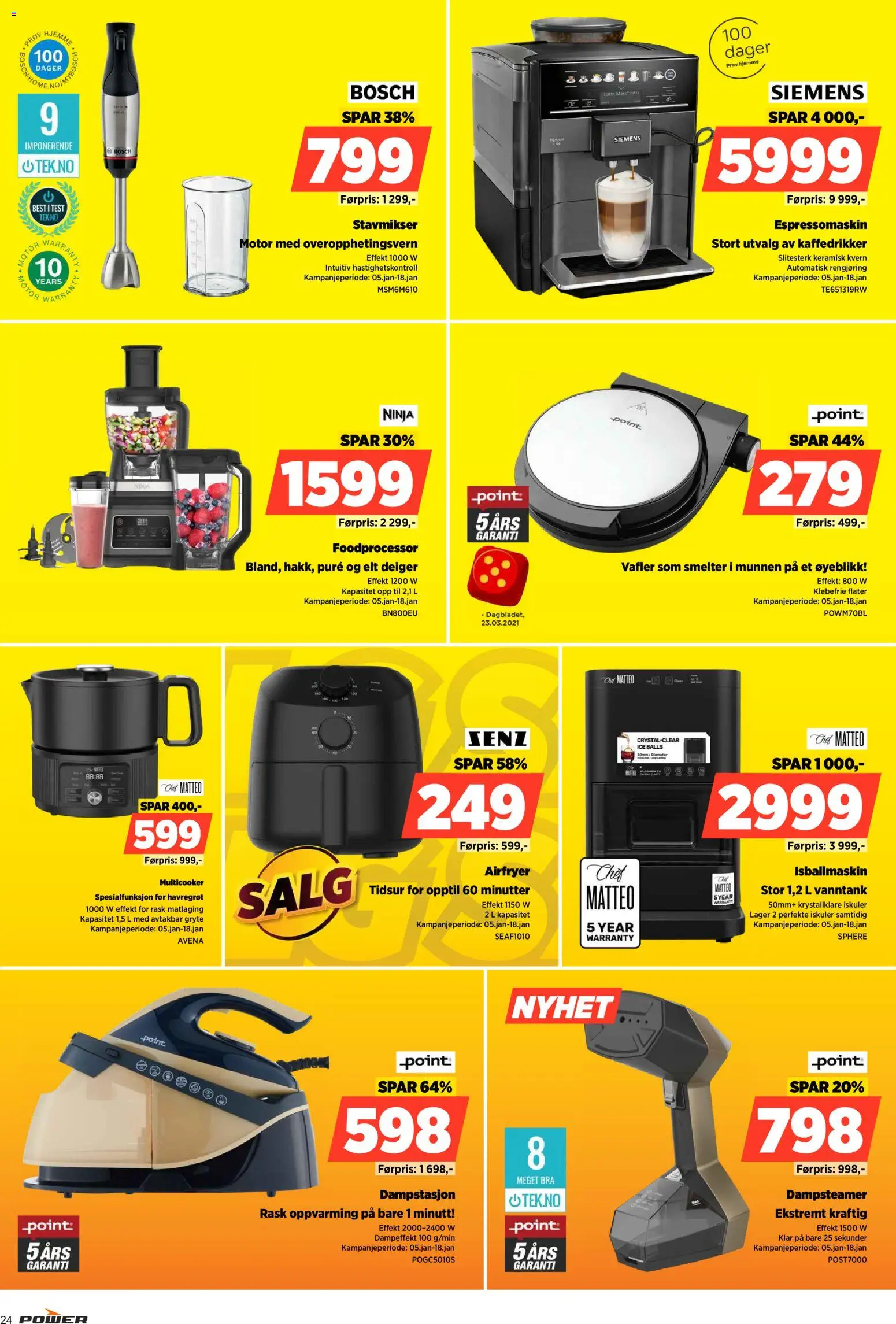 {H1} | Side: 24 | Produkter: Stavmikser, Espressomaskin, Airfryer, Крахмал