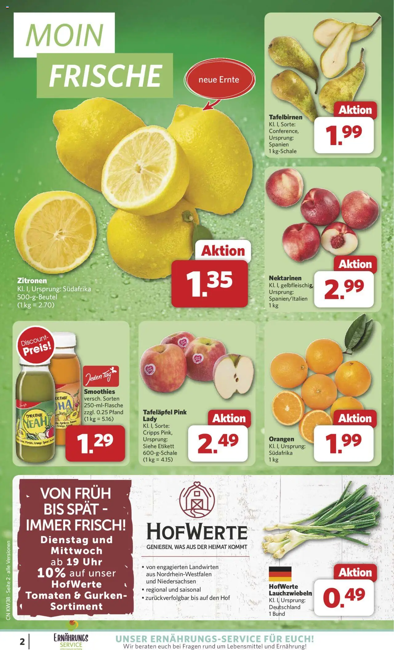 Combi Prospekt 	 – gültig ab 15.09.2025 | Seite: 2 | Produkte: Nektarinen, Orangen, Gurken, Zitronen