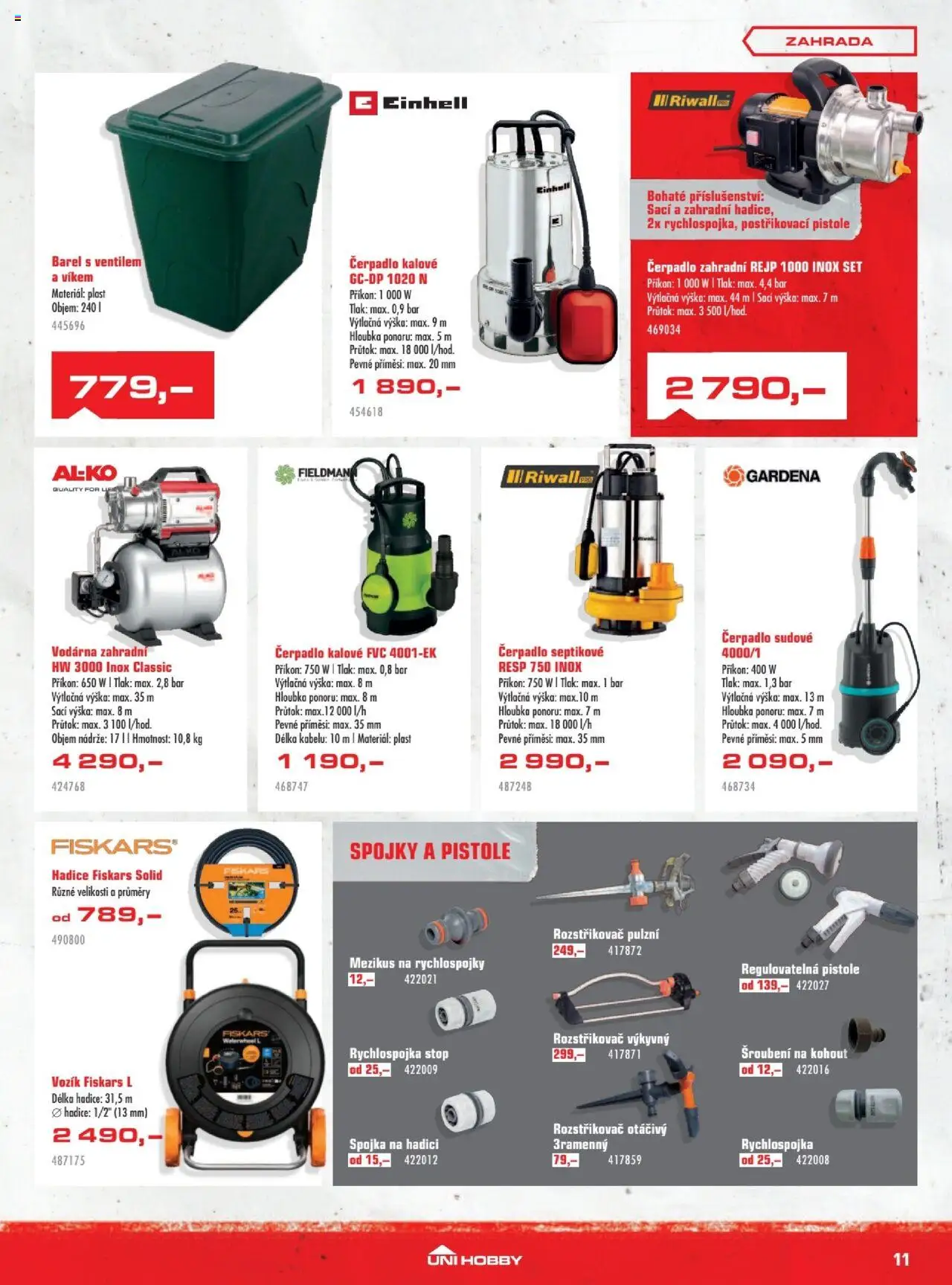 Uni Hobby leták od 28.05.2025 | Strana: 11 | Produkty: Zahrada, Fiskars, Hadice, Rozstřikovač