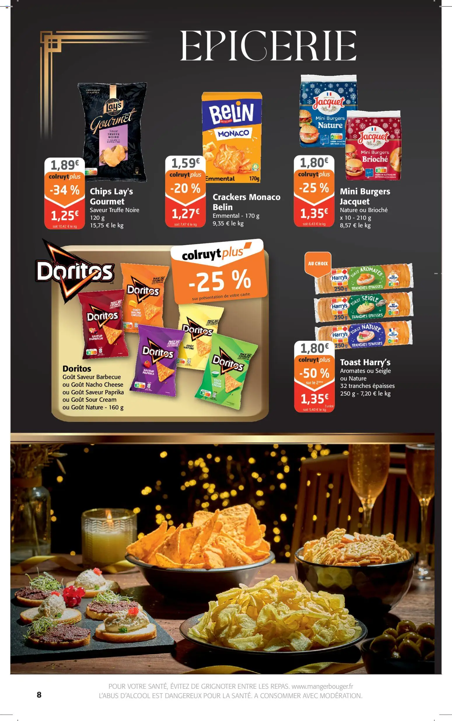 {H1} | Page: 8 | Produits: Crackers, Barbecue, Emmental, Chips
