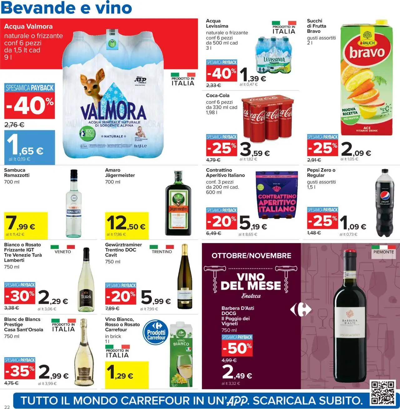 Volantino Carrefour del 23.10.2025 | Pagina: 22 | Prodotti: Vino, Enoteca, Pepsi, Coca Cola