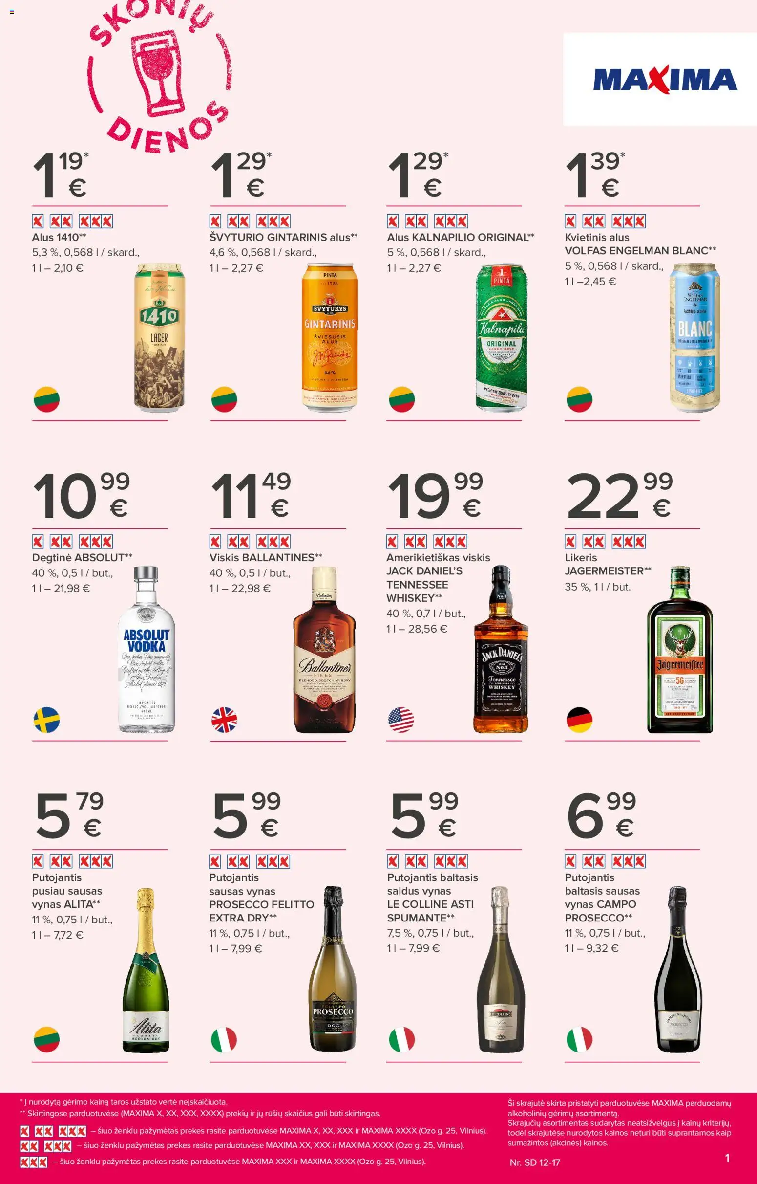 MAXIMA akcijos nuo 11.12.2025 | Puslapis: 1 | Prekių: Degtinė, Viskis, Vynas, Alus