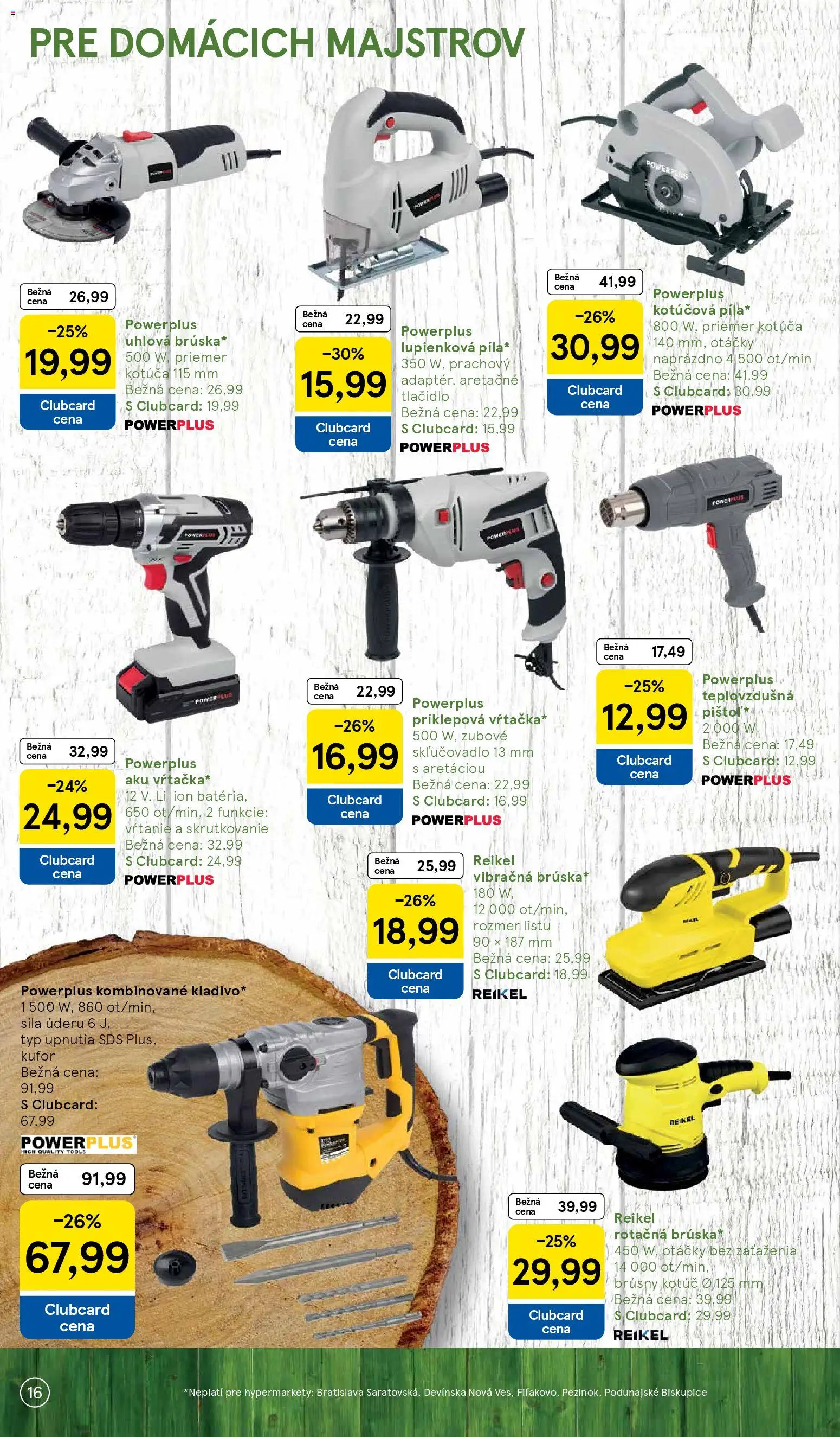 Nové Tesco akcie – leták je platný od 03.03.2026 | Strana: 16 | Produkty: Aku vŕtačka, Vŕtačka, Aku