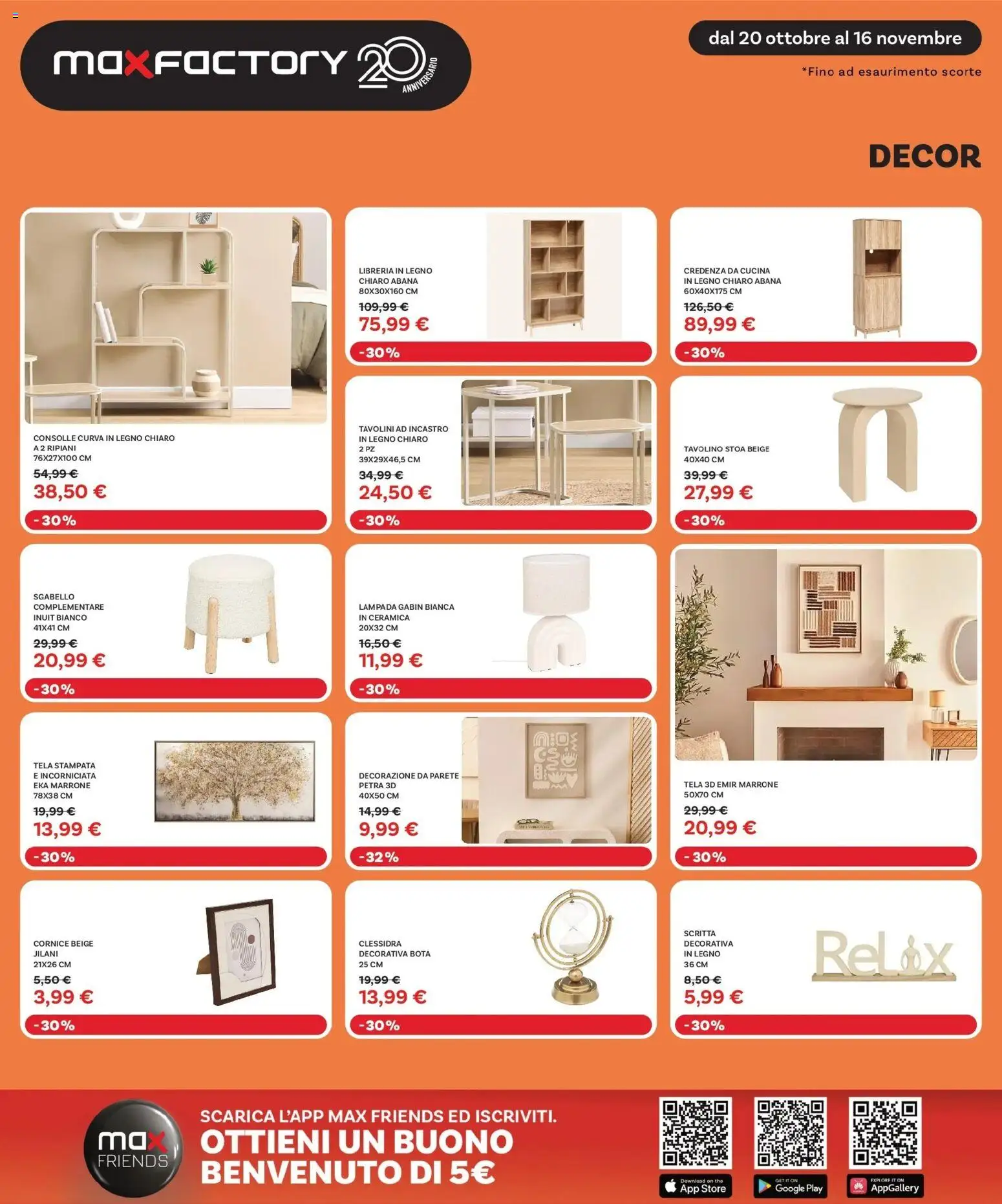 Volantino Max Factory del 20.10.2025 | Pagina: 15 | Prodotti: Tavolino, The, Libreria, Lampada