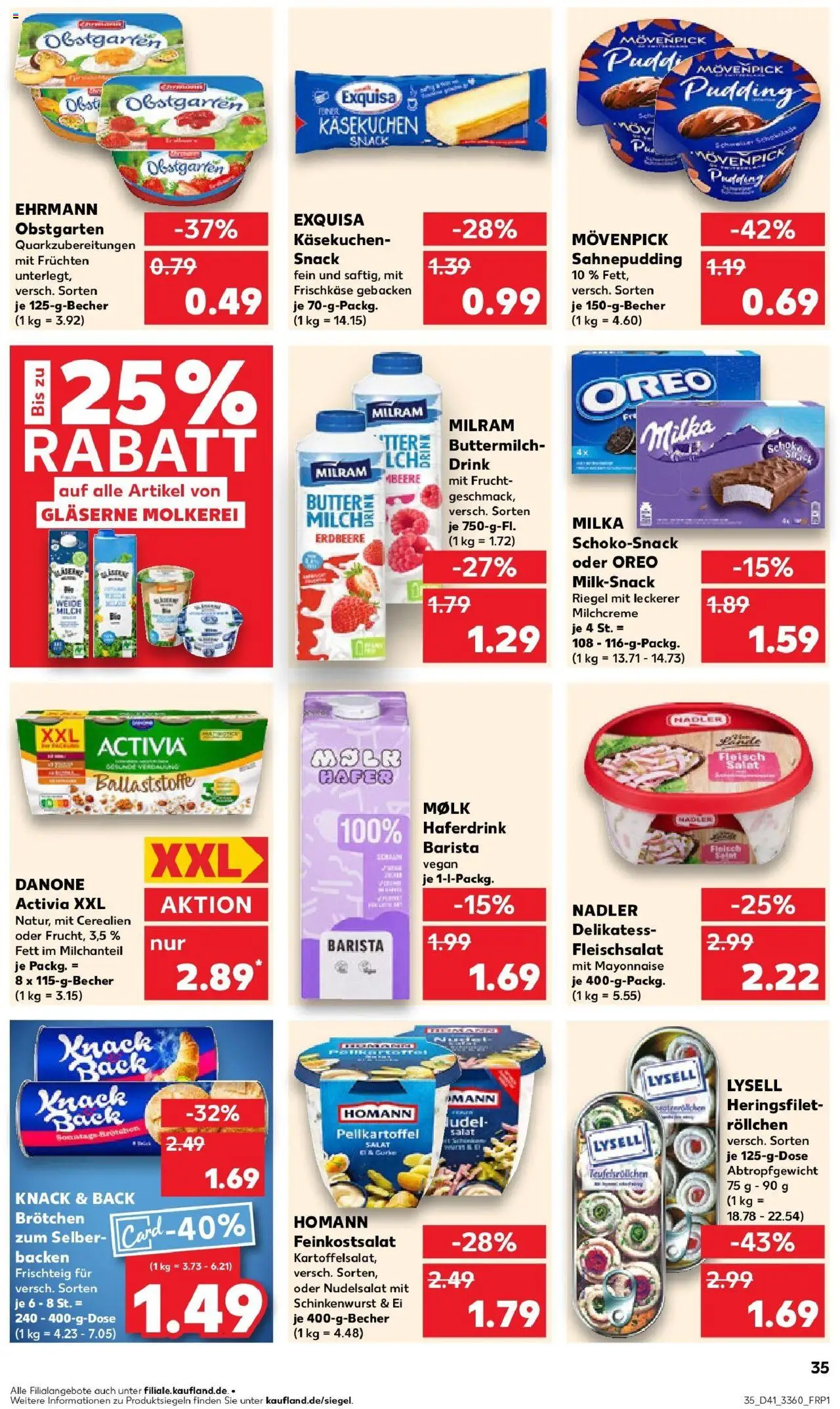 Kaufland prospekt Werder (Havel)	 – gültig ab 13.10.2025 | Seite: 35 | Produkte: Buttermilch, Butter, Milka, Frischkase