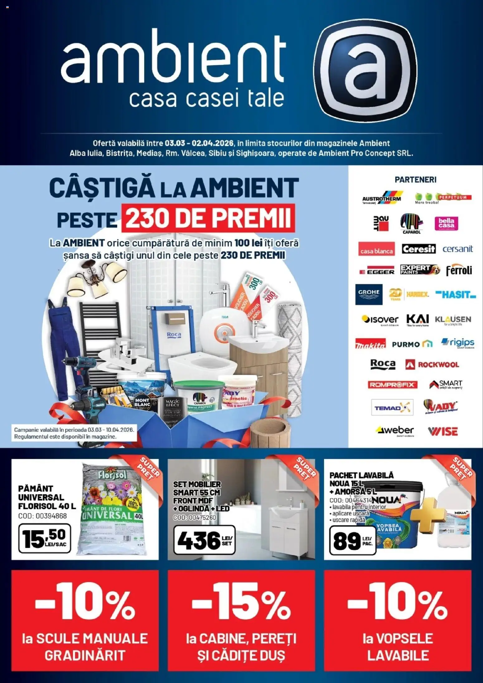 Noul catalog Ambient – valabil de la 03.03.2026 | Pagină: 1 | Produse: Vopsea, Babak, Türk kahvesi öğütme değirmeni, Mere