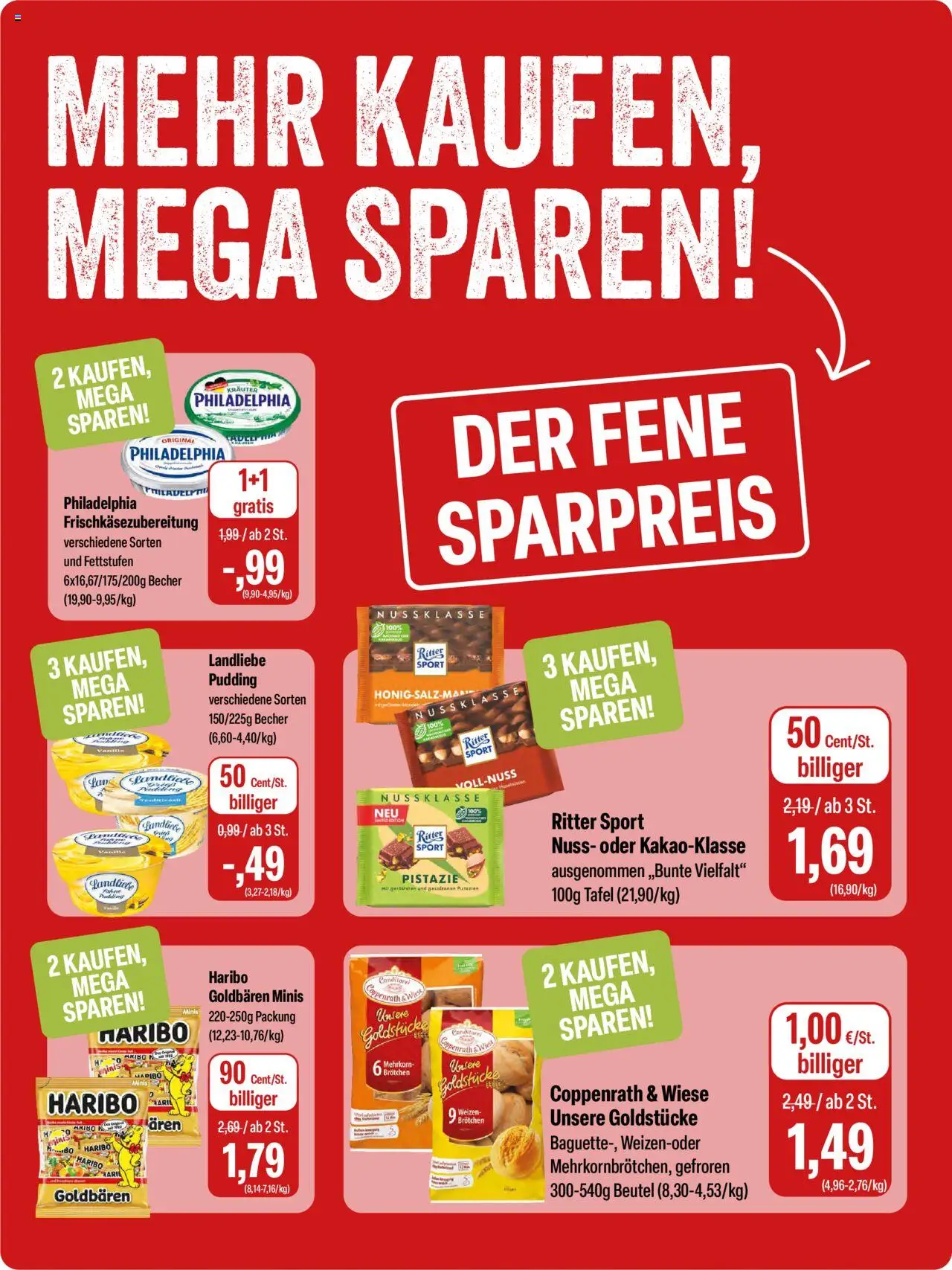 Feneberg Angebote – gültig ab 11.09.2025 | Seite: 10 | Produkte: Philadelphia, Ritter sport, Pudding, Pistazien