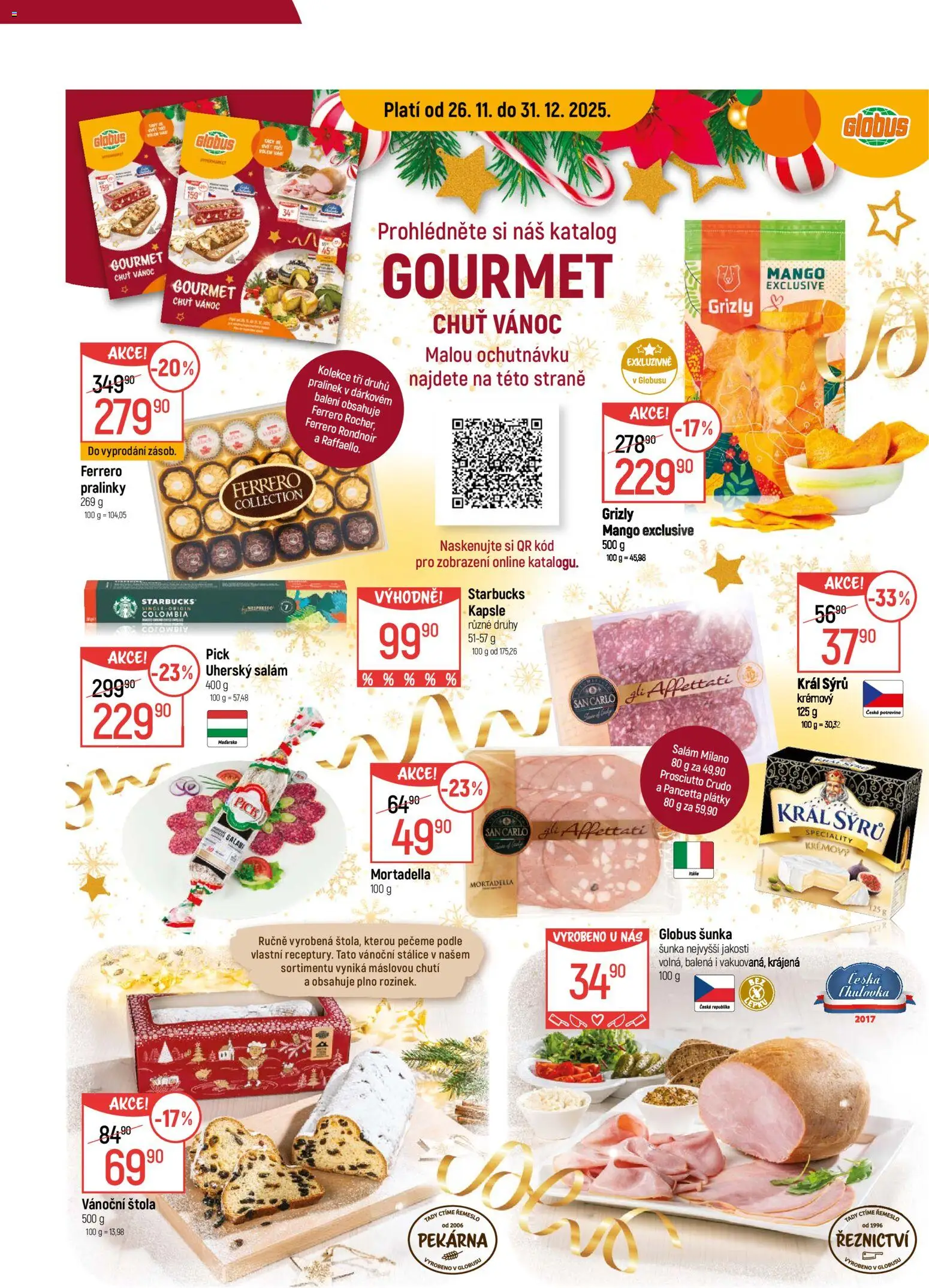 Globus leták - Praha Zličín od 03.12.2025 | Strana: 17 | Produkty: Gourmet, Starbucks, Šunka, Uherský salám