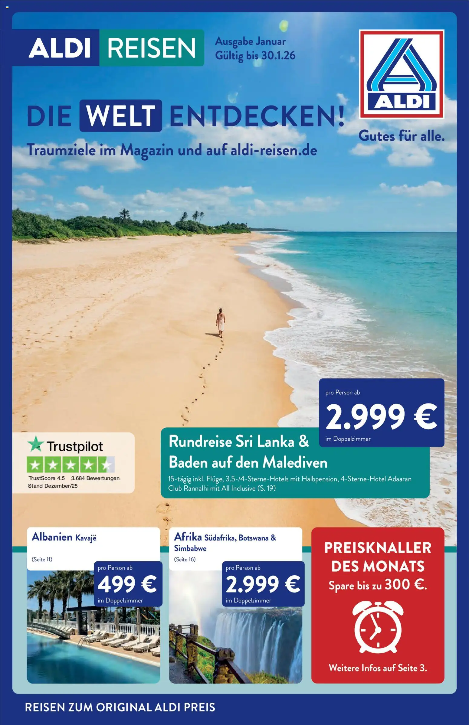 Aldi Reisen  Reisemagazin – gültig ab 01.01.2026 | Seite: 1