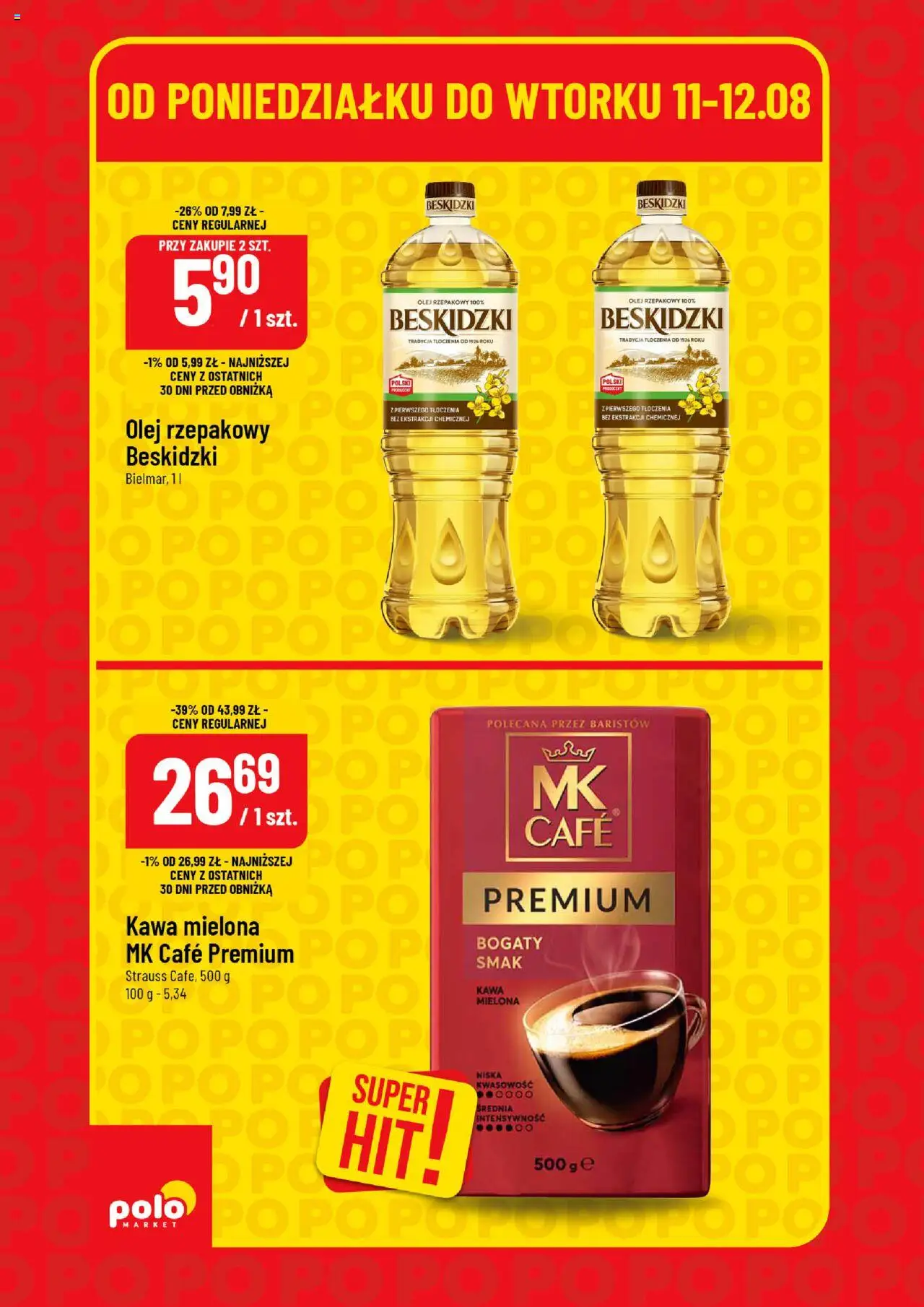 POLOmarket Gazetka - Super Hity od 11.08.2025 | Strona: 4 | Produkty: Olej rzepakowy, Olej, Kawa