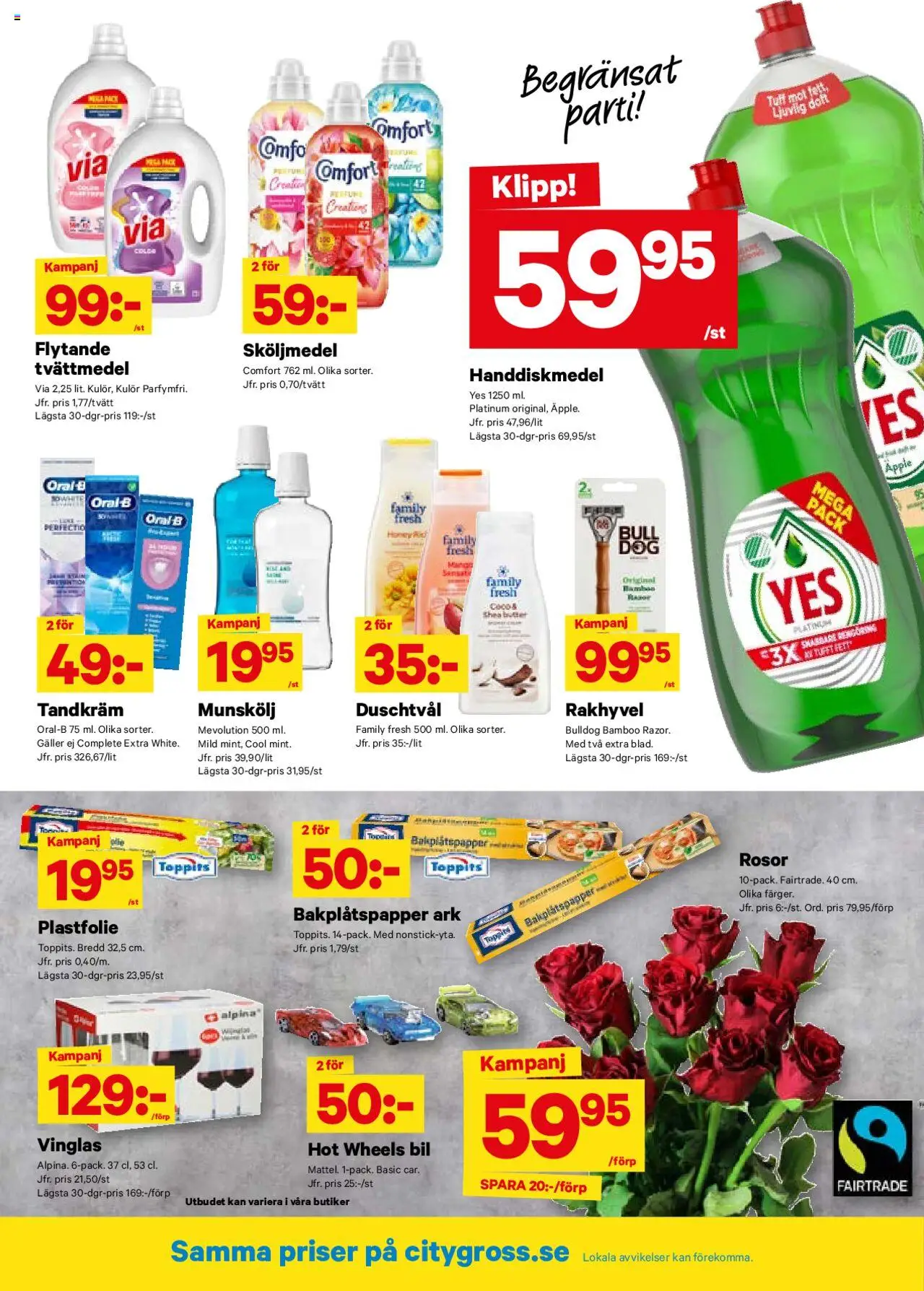 City Gross reklamblad aktuell från 06.10.2025 | Sida: 8 | Produkter: Duschtvål, Tandkräm, Tvättmedel, Galler