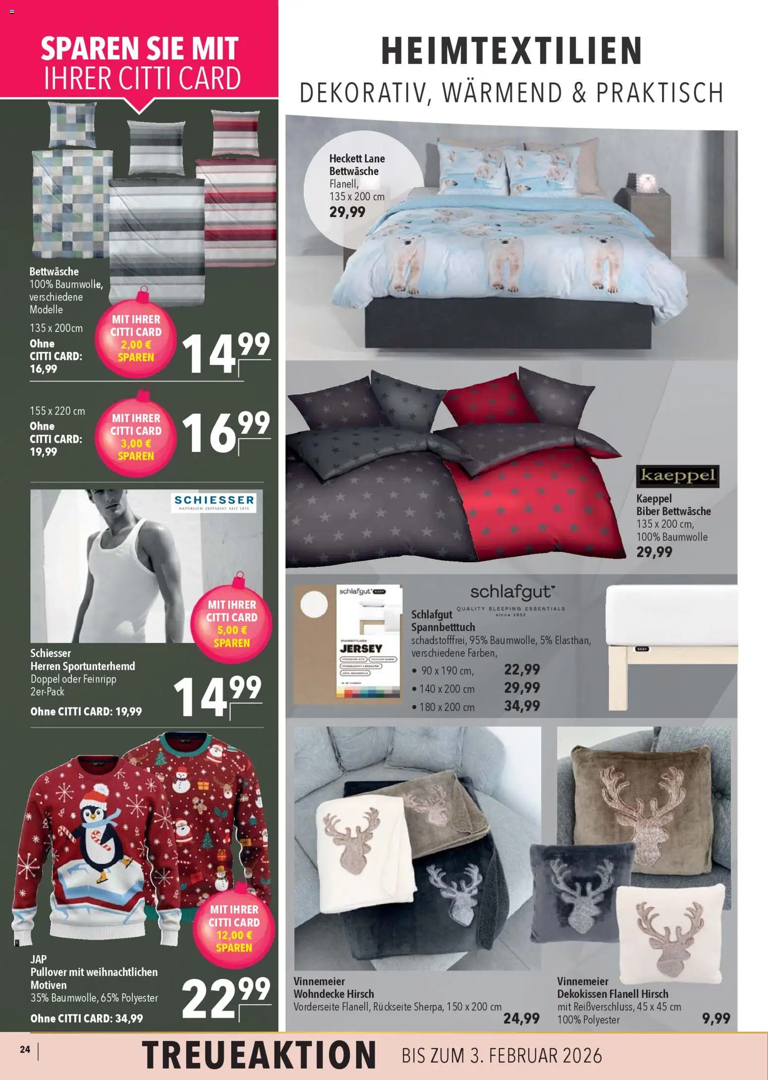 CITTI Markt  Ideen fürs Fest – gültig ab 26.11.2025 | Seite: 24 | Produkte: Bettwäsche, Pullover