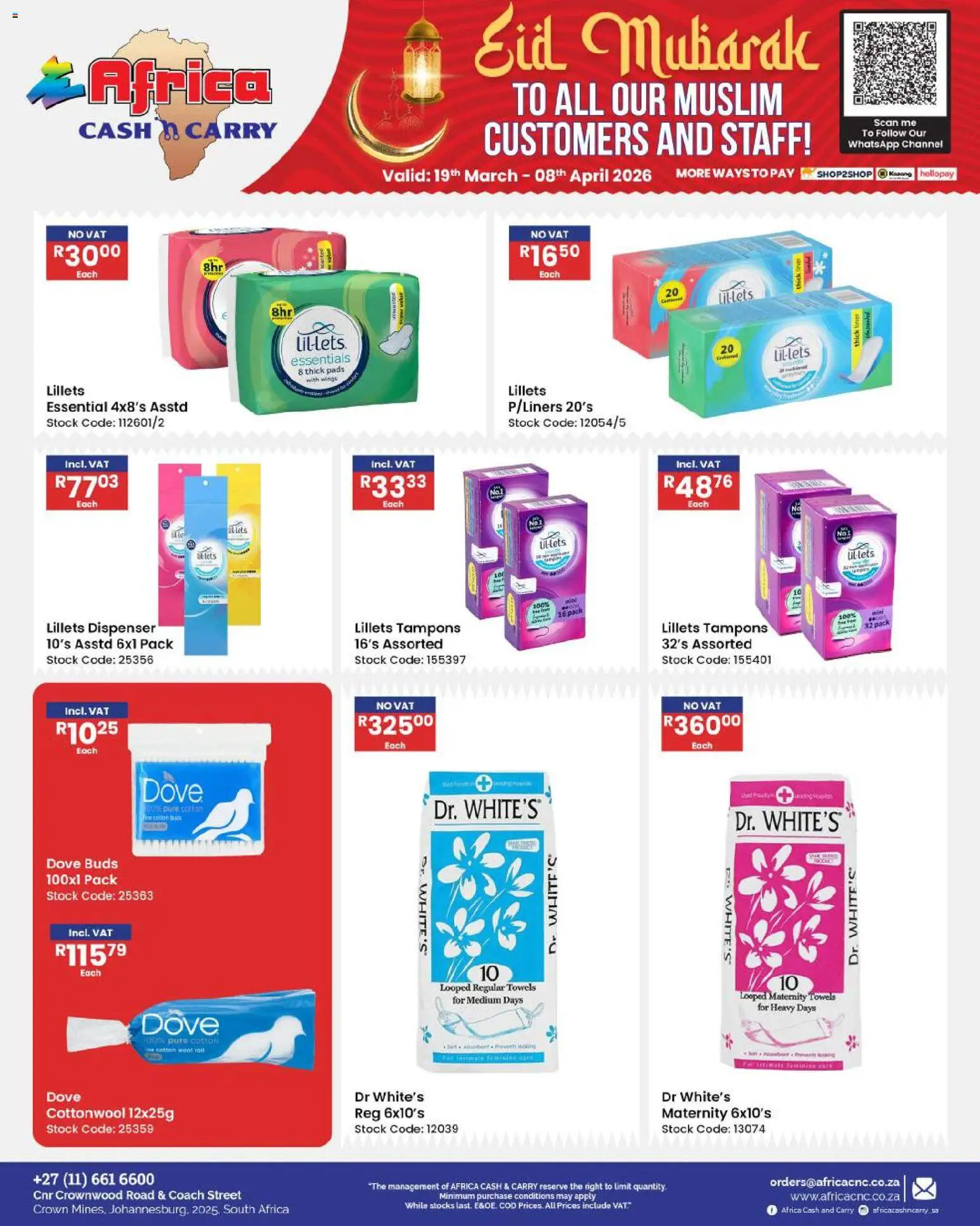 New Africa Cash & Carry catalogue – valid from 19.03.2026 | Page: 51 | Products: Pads, Stock