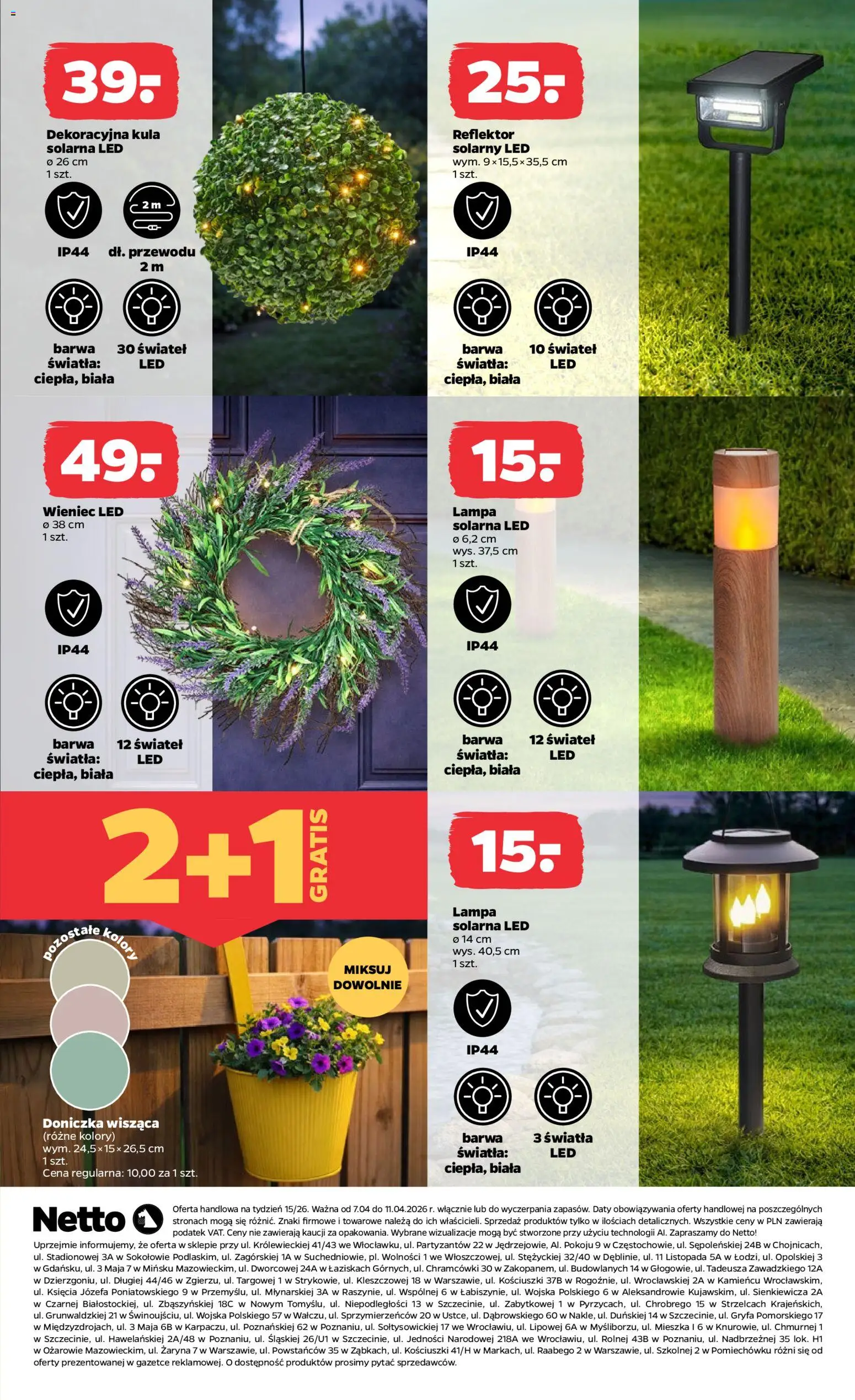 Netto gazetka od wtorku NonFood od 07.04.2026 | Strona: 3 | Produkty: Wieniec, Doniczka, Lampa