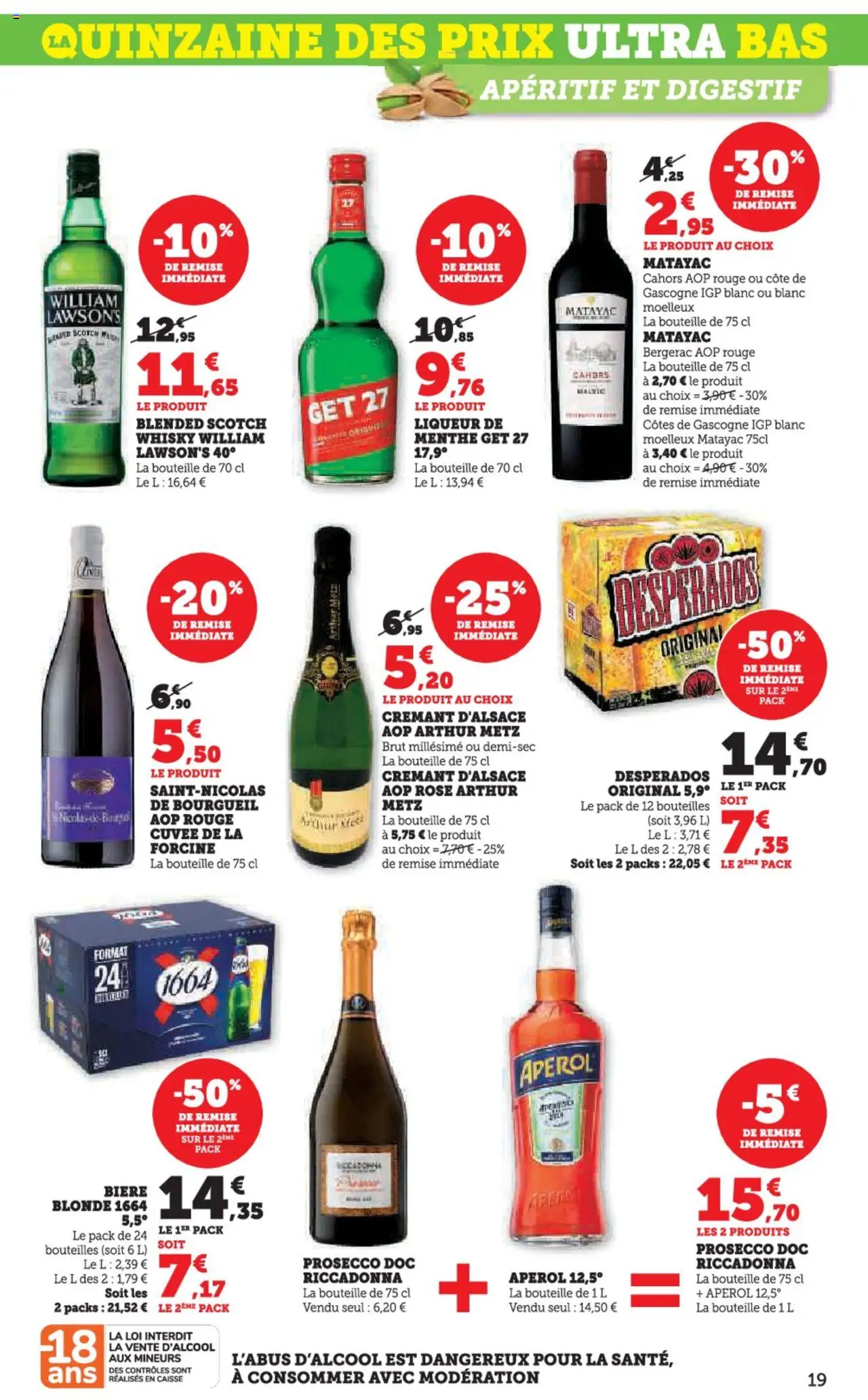 | Page: 19 | Produits: Biere blonde 1664, Desperados, Crémant, Bière