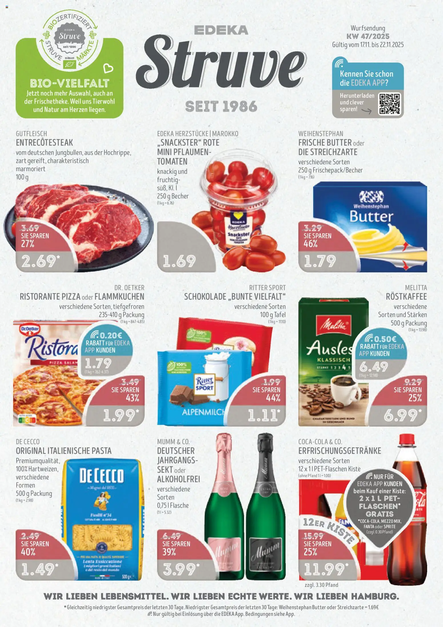 Edeka Struve Prospekt 	 – gültig ab 17.11.2025 | Seite: 1 | Produkte: Pflaumen, Fanta, Butter, Pasta