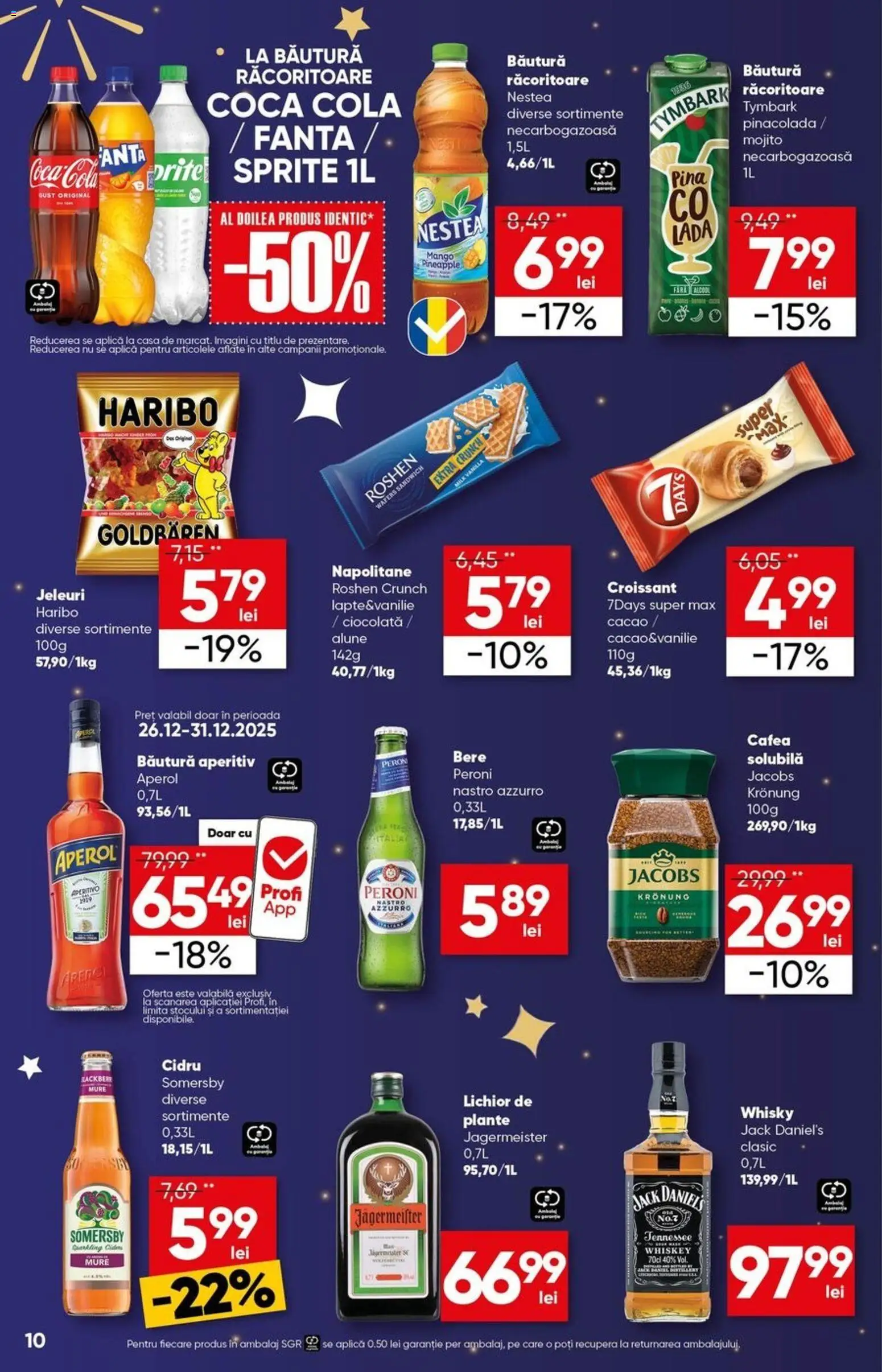 Noul catalog Profi – valabil de la 26.12.2025 | Pagină: 10 | Produse: Napolitane, Lichior, Whiskey, Aperol