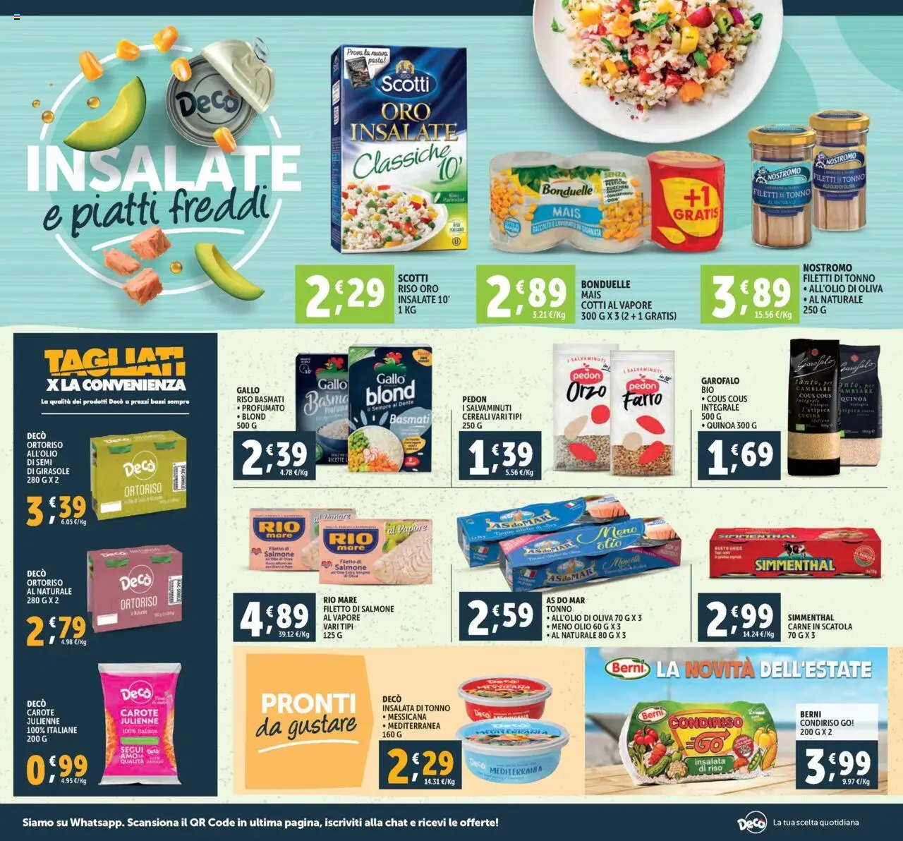 Volantino Decò del 18.07.2025 | Pagina: 14 | Prodotti: Carote, Pasta, Insalata di riso, Quinoa