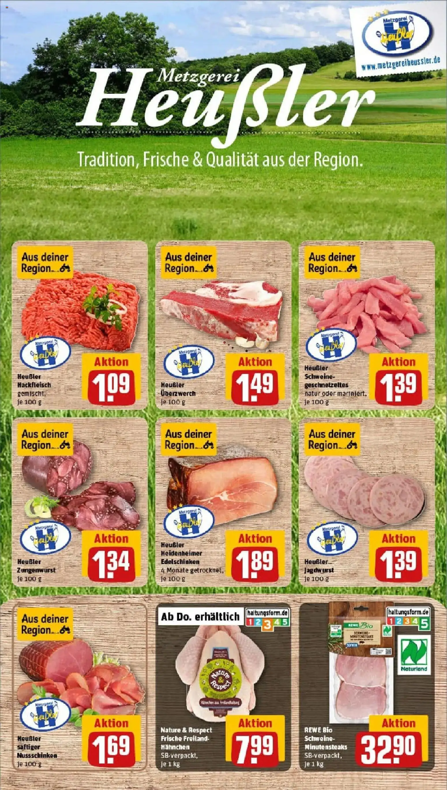 Rewe prospekt Ulm / Boefingen	 – gültig ab 26.01.2026 | Seite: 8 | Produkte: Hahnchen, Steak, Hackfleisch