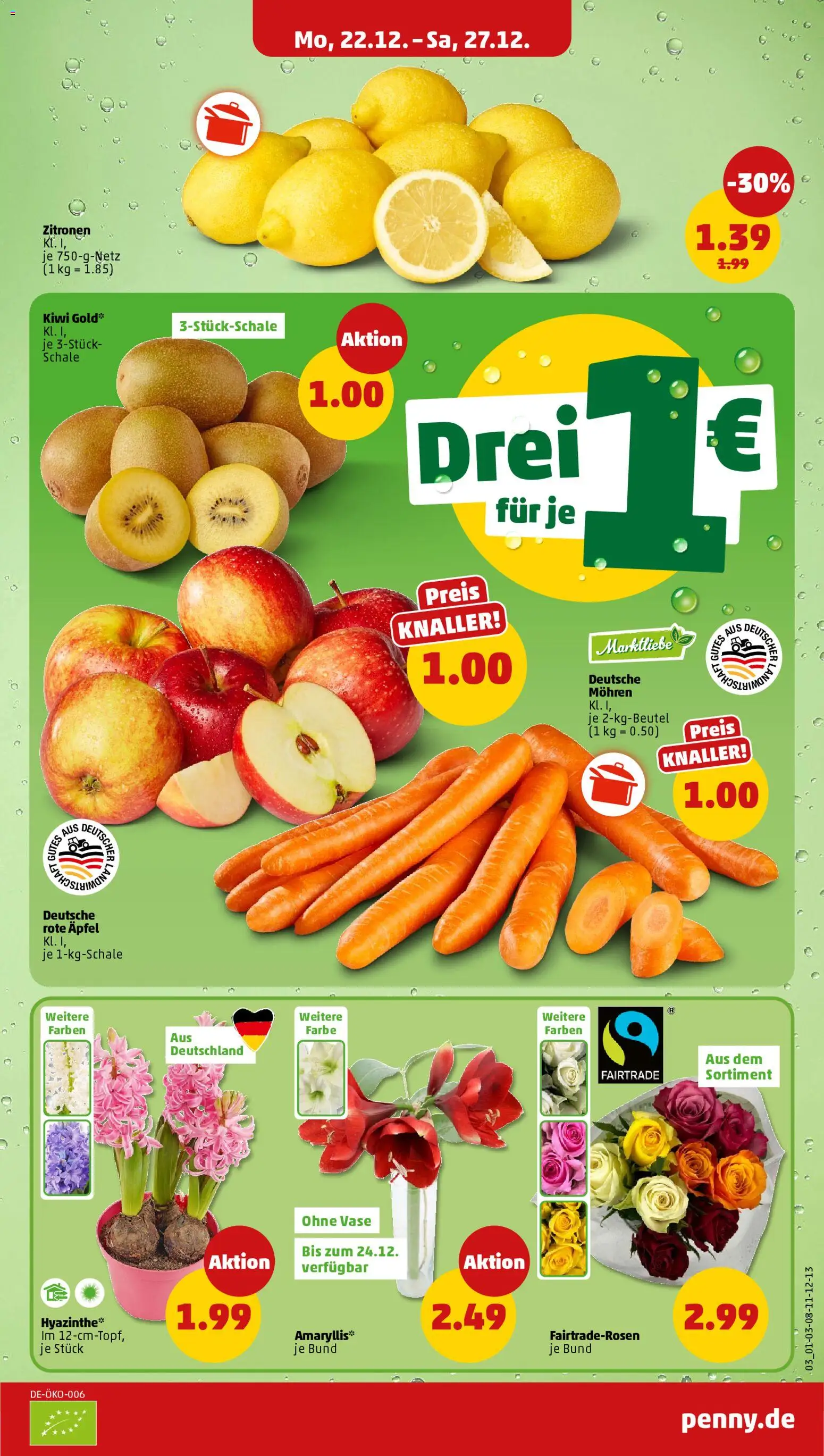 Penny Prospekt 	 – gültig ab 22.12.2025 | Seite: 7 | Produkte: Vase, Äpfel, Kiwi, Zitronen