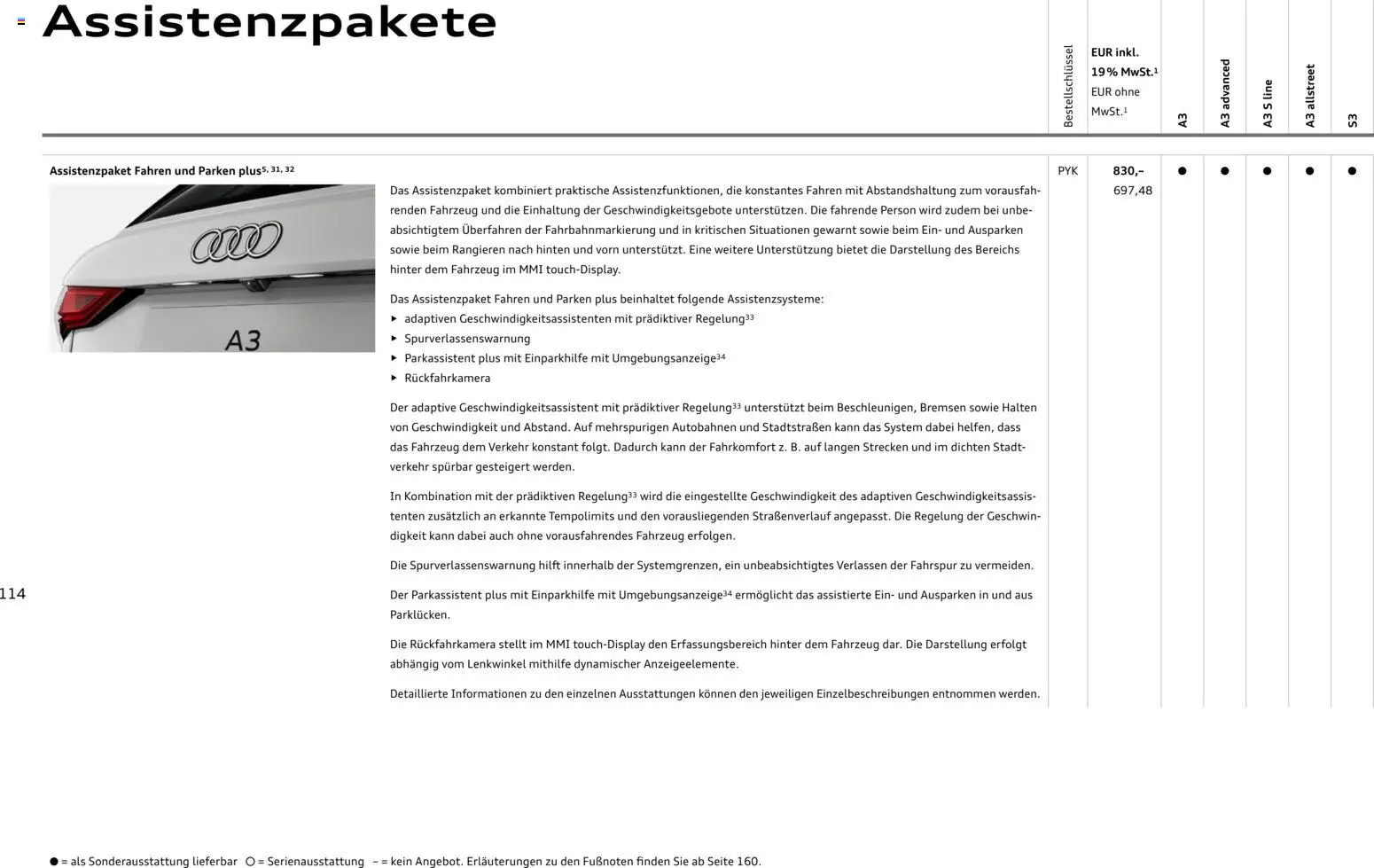 Audi A3 – gültig ab 28.10.2025 | Seite: 114