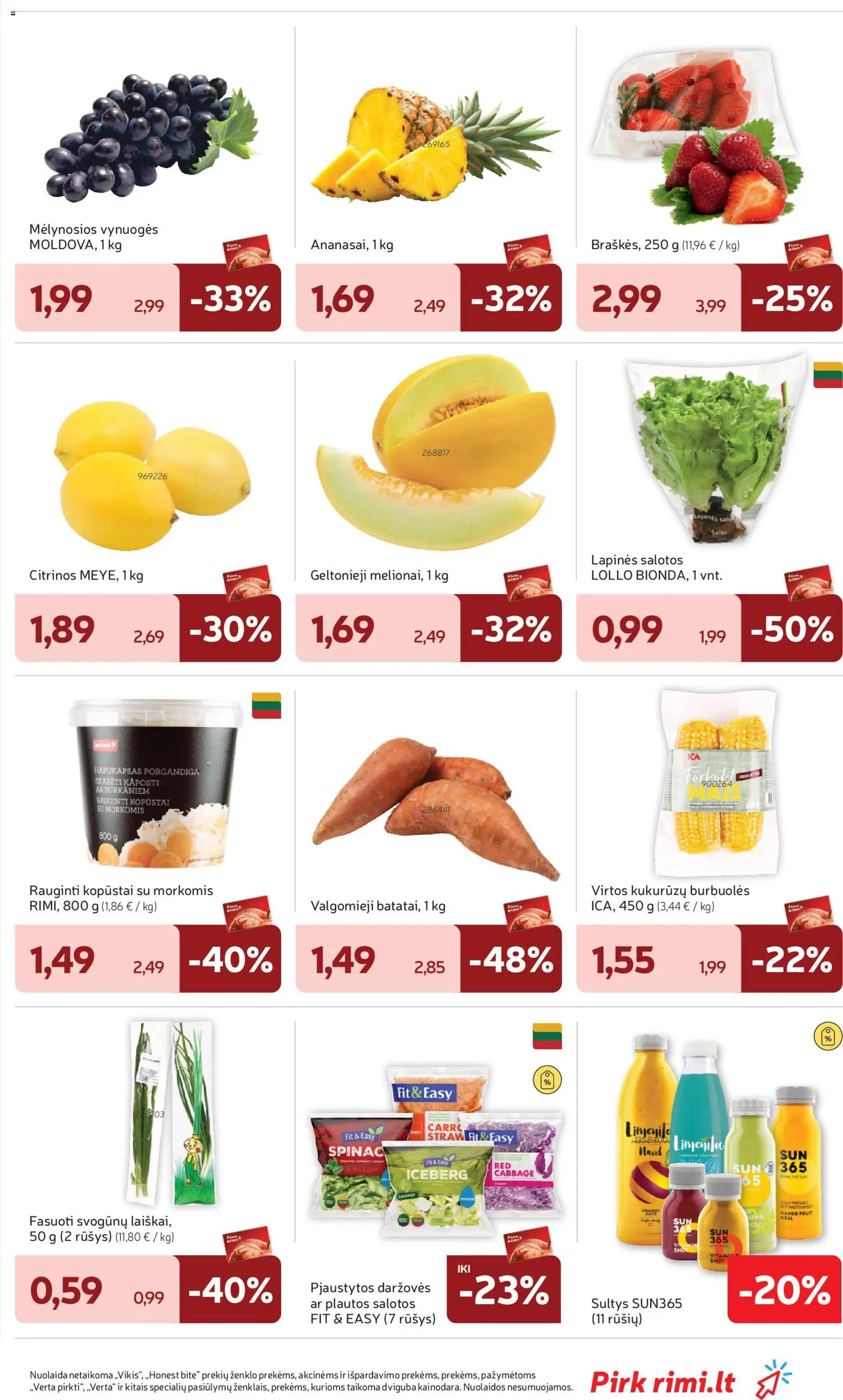 Rimi akcijos nuo 20.01.2026 | Puslapis: 7 | Prekių: Salotos, Vynuogės, Sultys