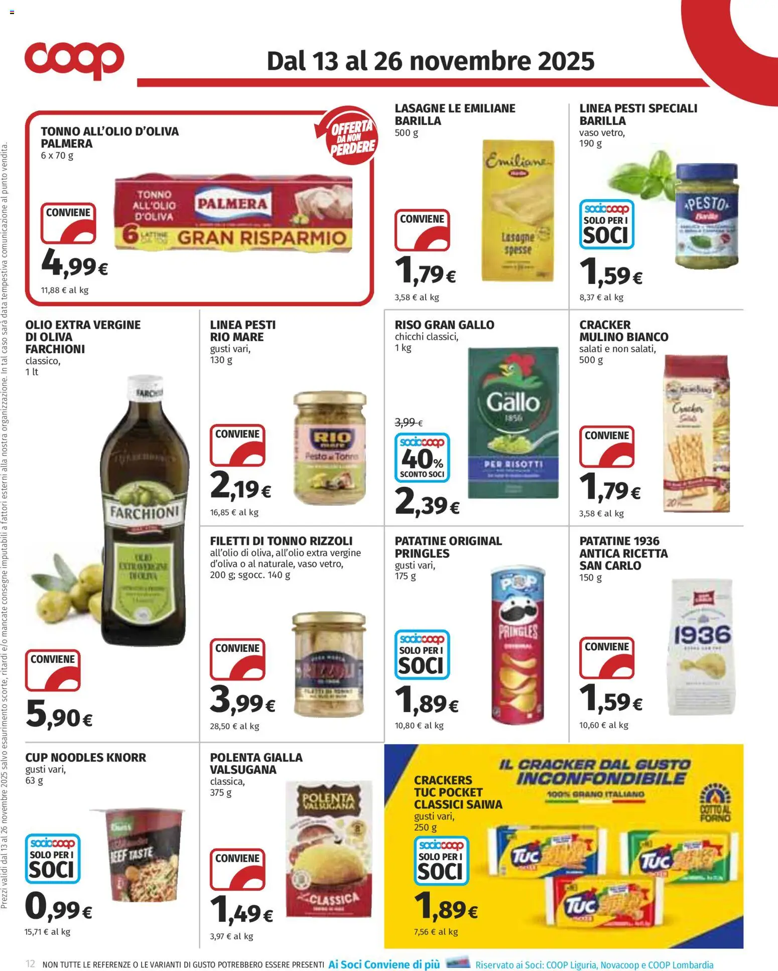 Volantino COOP del 13.11.2025 | Pagina: 12 | Prodotti: Data, Pesto, Tonno, Olio extra vergine