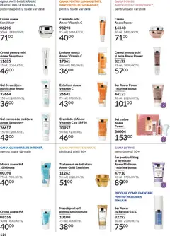 Ofertele Avon valabile de la 01.04.2026 | Pagină: 118 | Produse: Loțiune tonică, Cremă de zi, Gel de curățare, Cremă