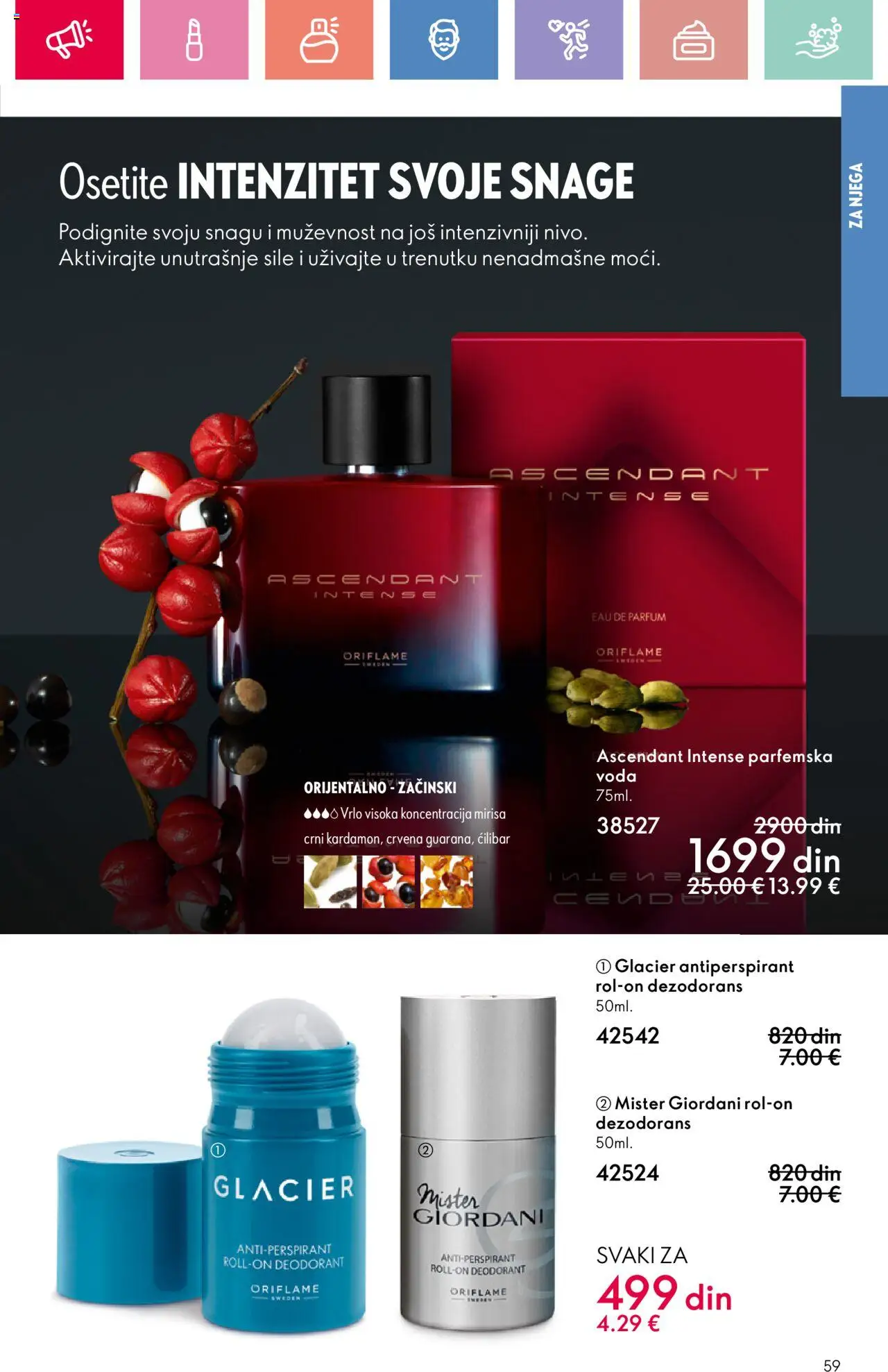 Oriflame katalog - važi od 22.06.2025 | Strana: 59 | Proizvode: Voda, Dezodorans, Antiperspirant