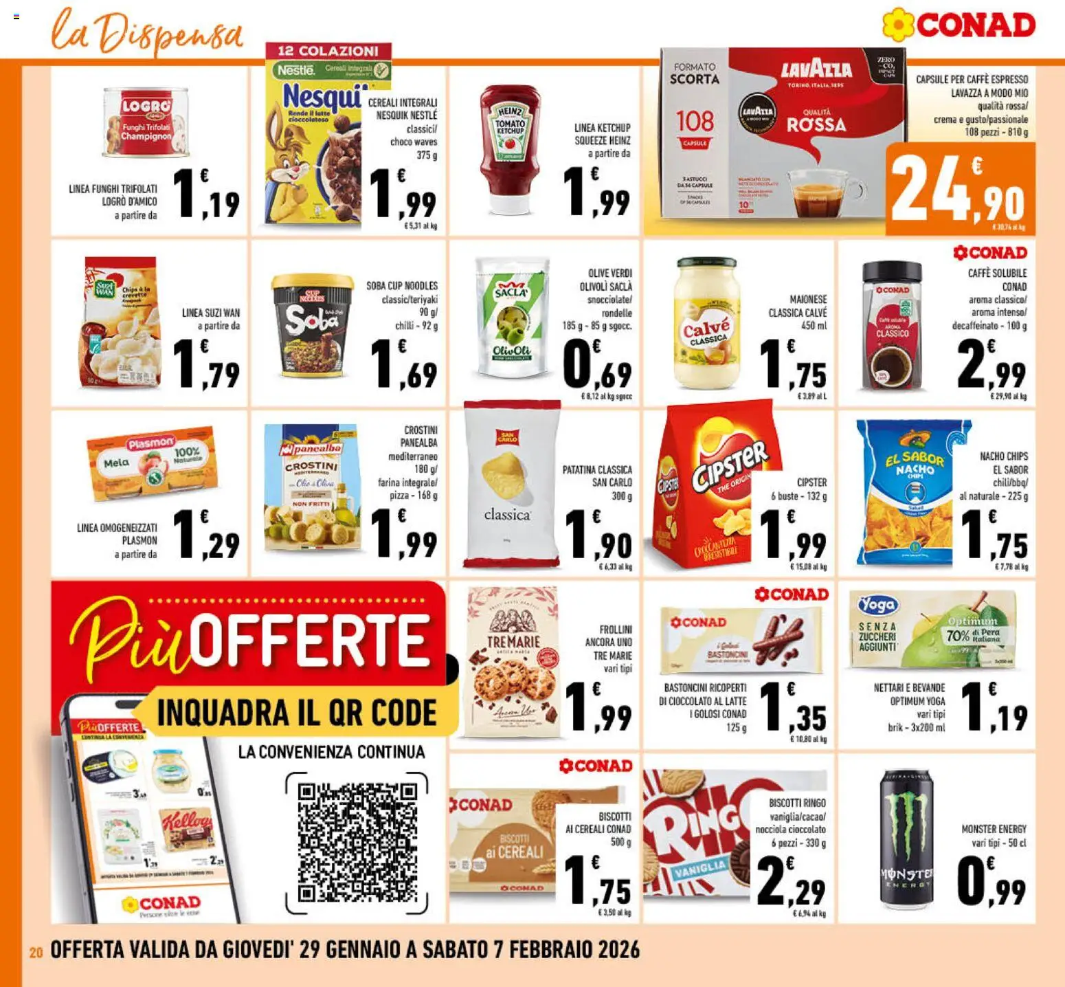 Volantino Conad del 29.01.2026 | Pagina: 20 | Prodotti: Crema, Pizza, Maionese, Latte