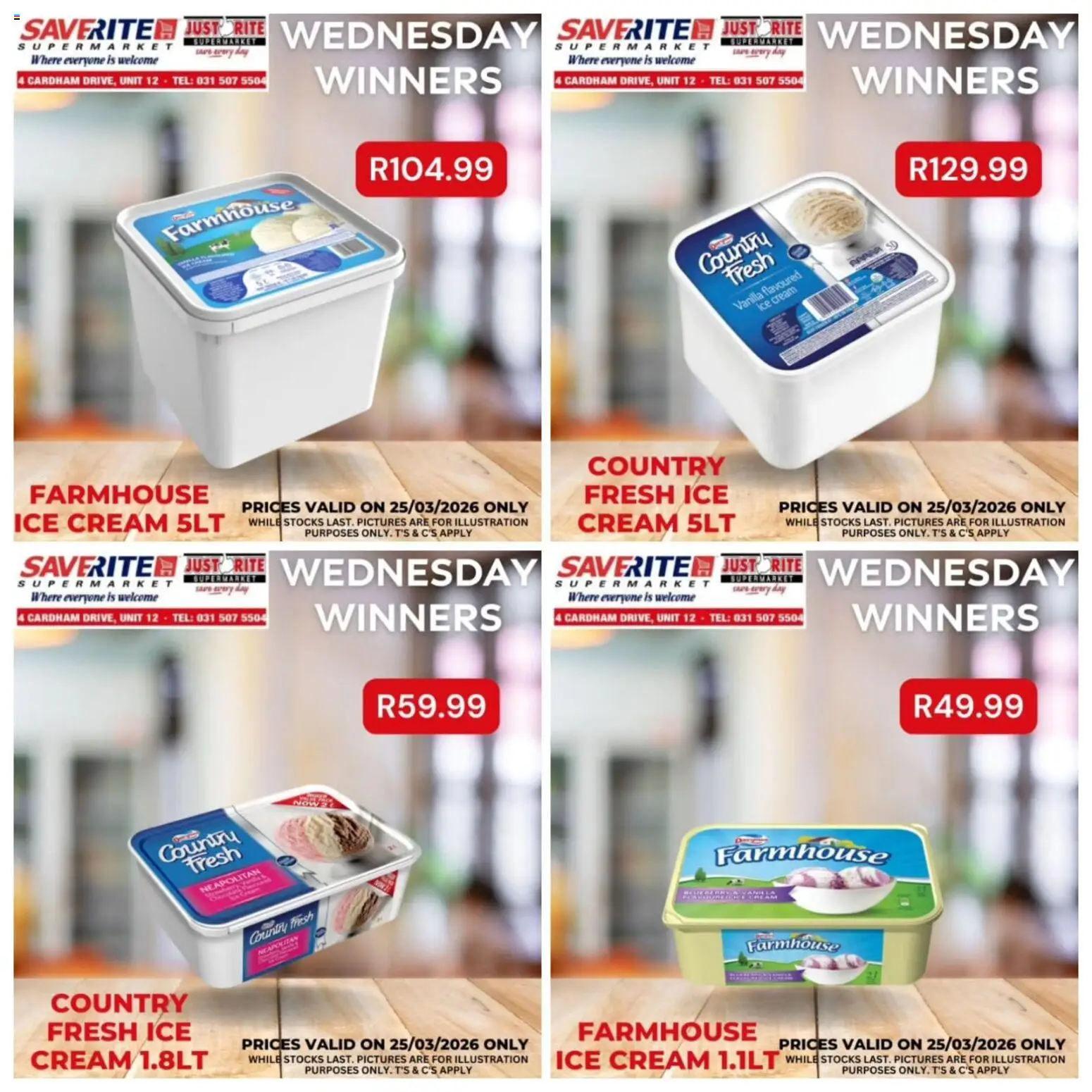 New Saverite catalogue – valid from 25.03.2026 | Page: 4 | Products: Cream, Ice cream