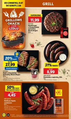 Lidl Gazetka od 31.07.2025 | Strona: 28 | Produkty: Kiełbasa, Steki, Grill, Kaszanka