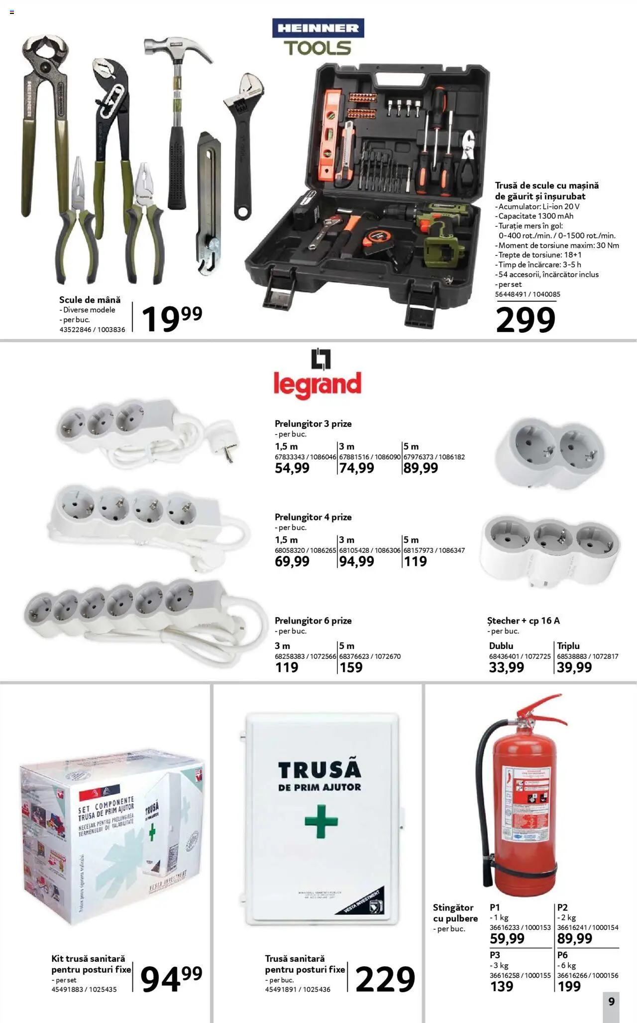 Catalog Selgros - Nonfood – valabil de la 08.08.2025 | Pagină: 9 | Produse: Mașină de găurit, Prize, Încărcător, Prelungitor
