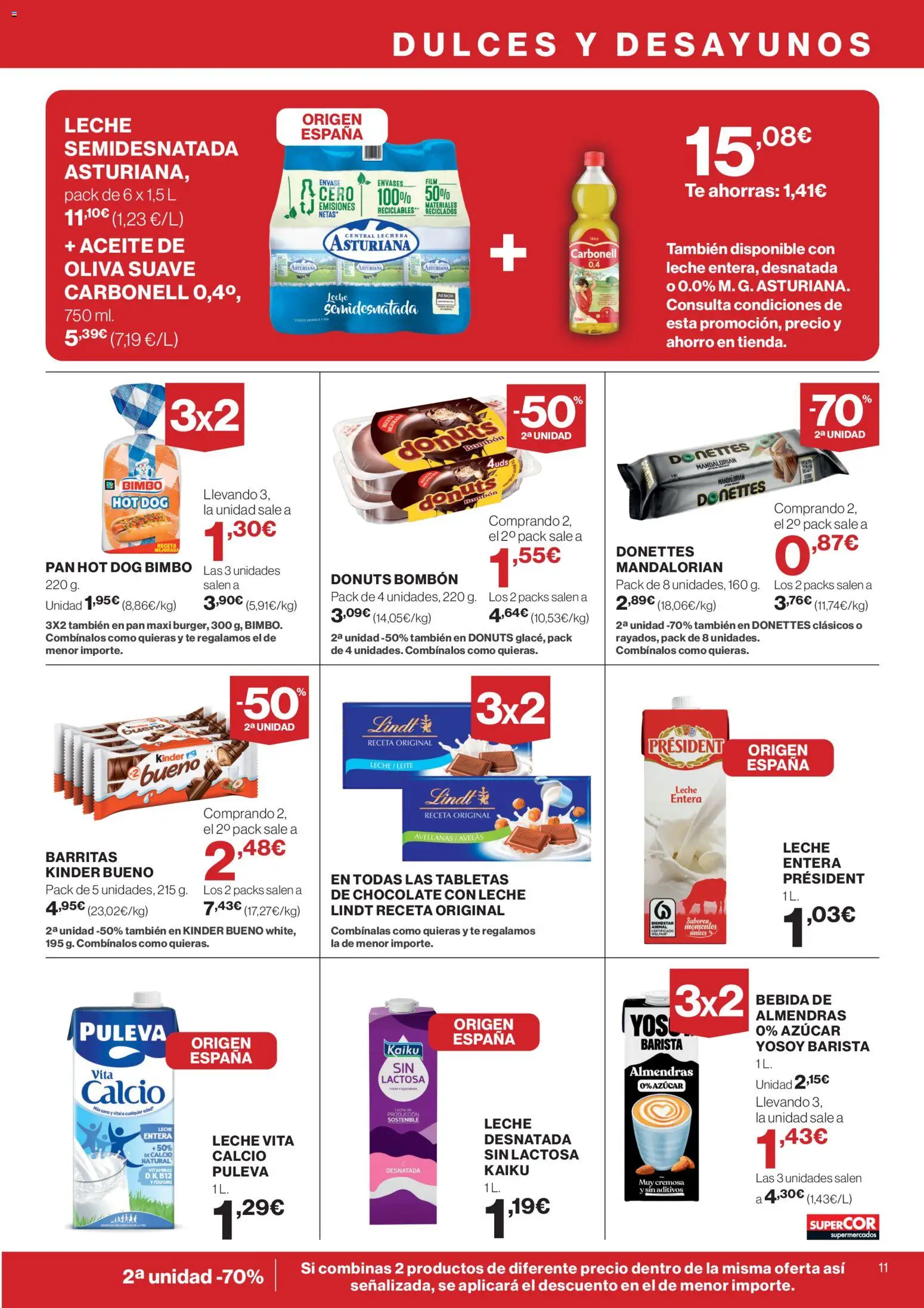 Supercor folleto │ válido desde el 12.02.2026 | Página: 11 | Productos: Leche entera, Pan, Chocolate, Té