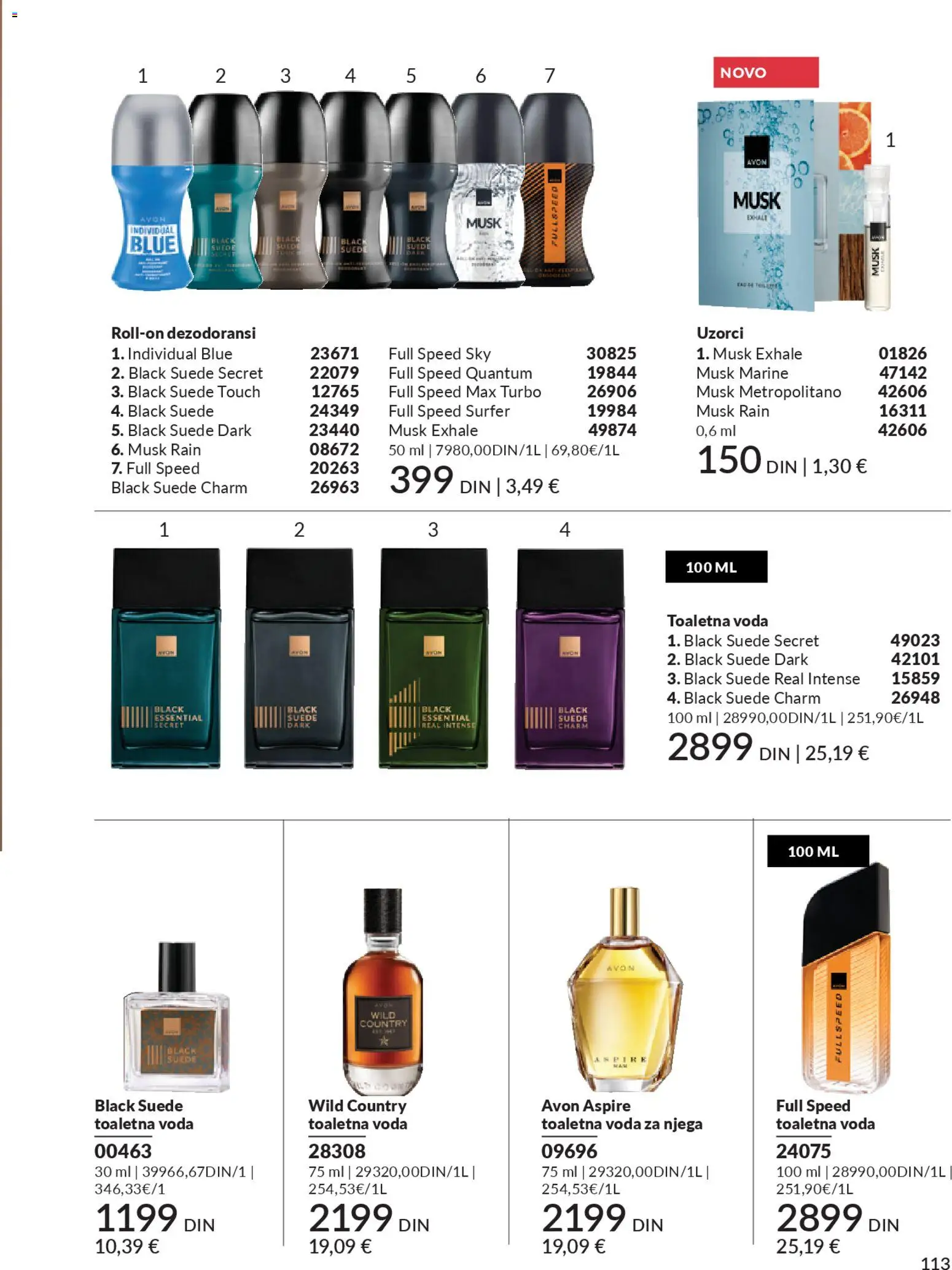 AVON katalog - važi od 29.12.2025 | Strana: 115 | Proizvode: Toaletna voda, Voda, Dezodorans