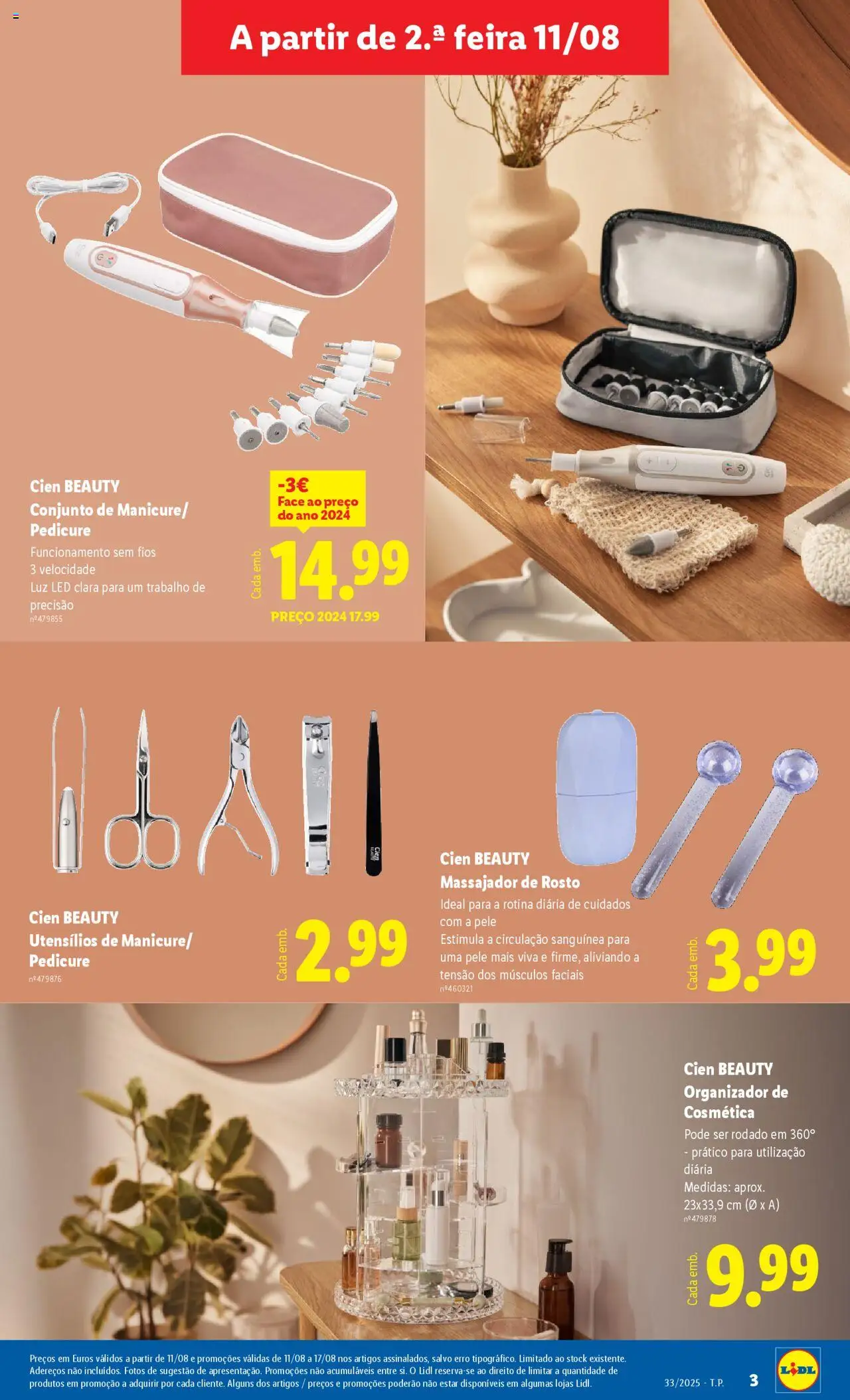 Lidl Novidades │ válido de 11.08.2025 | Página: 3 | Produtos: Massajador, Organizador