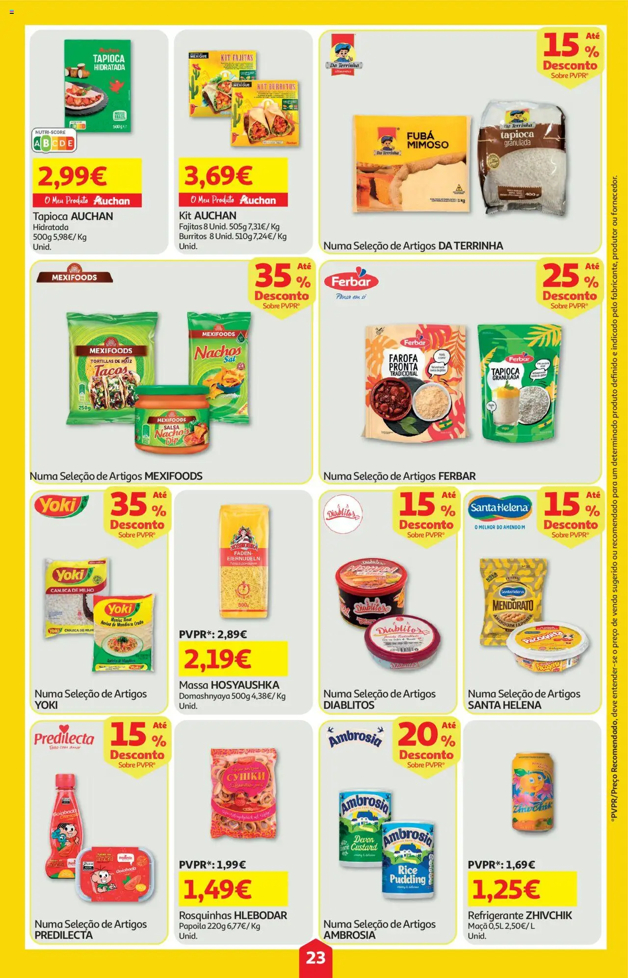 Auchan folheto │ válido de 16.10.2025 | Página: 23 | Produtos: Refrigerante, Tapioca, Maça, Massa