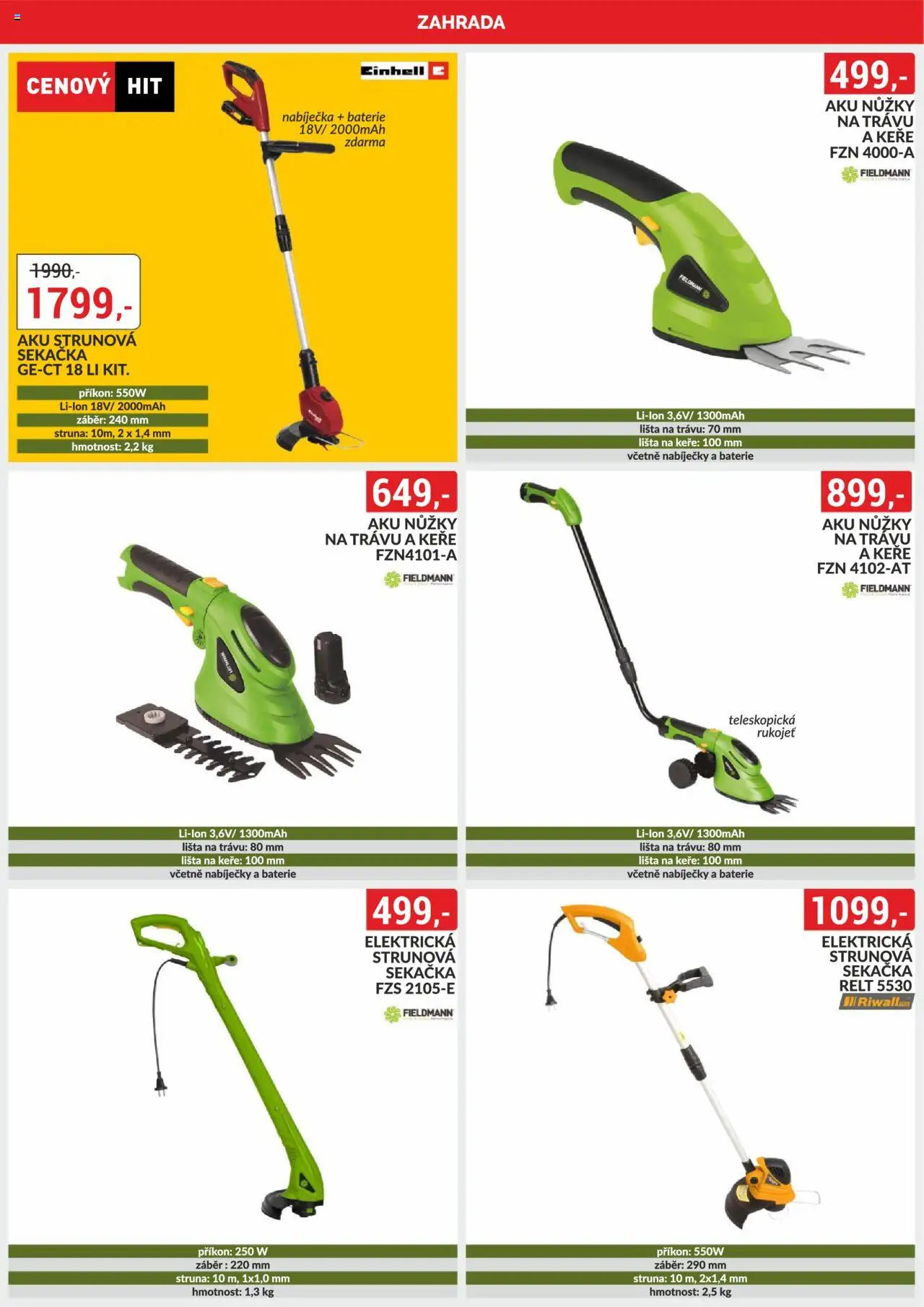 BAUMAX leták od 01.06.2025 | Strana: 18 | Produkty: Nůžky, Strunová sekačka, Nůžky na trávu, Baterie