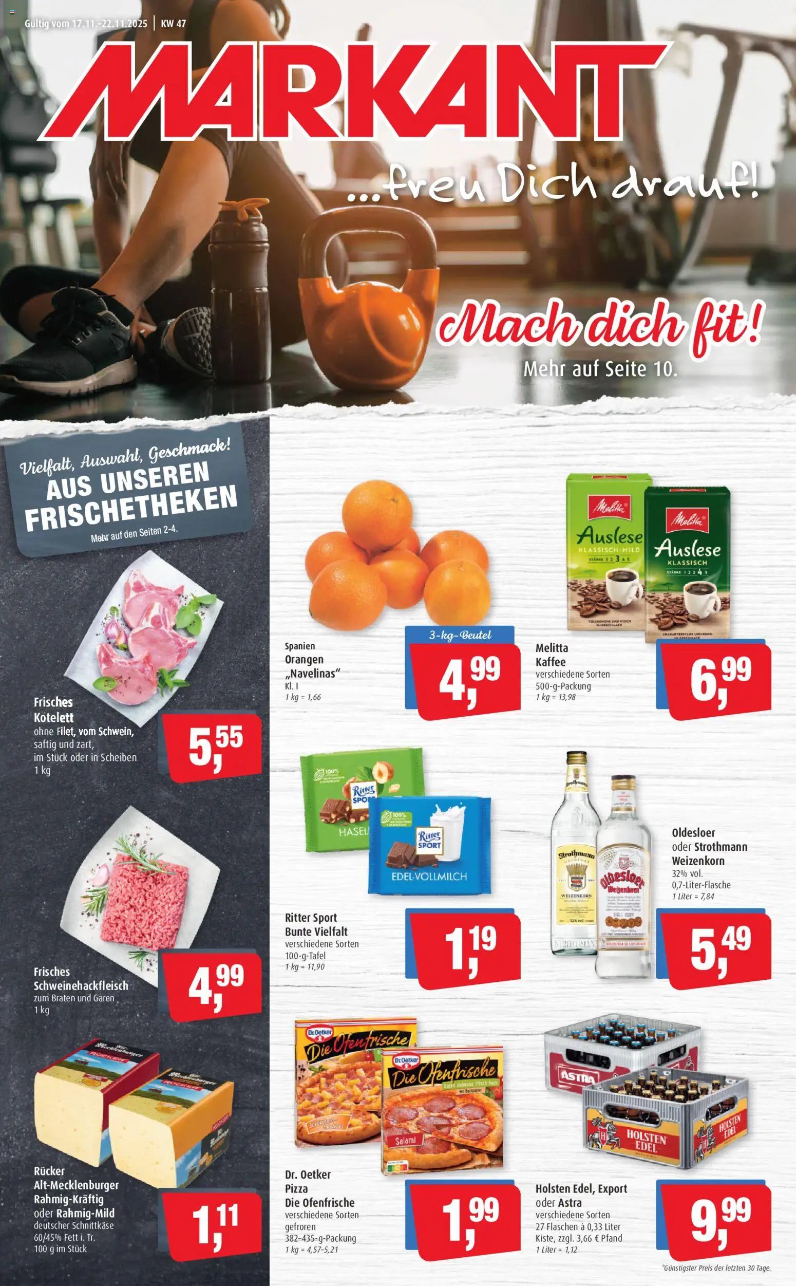 Markant Prospekt 	 – gültig ab 17.11.2025 | Seite: 1 | Produkte: Ofen, Orangen, Oldesloer, Pizza