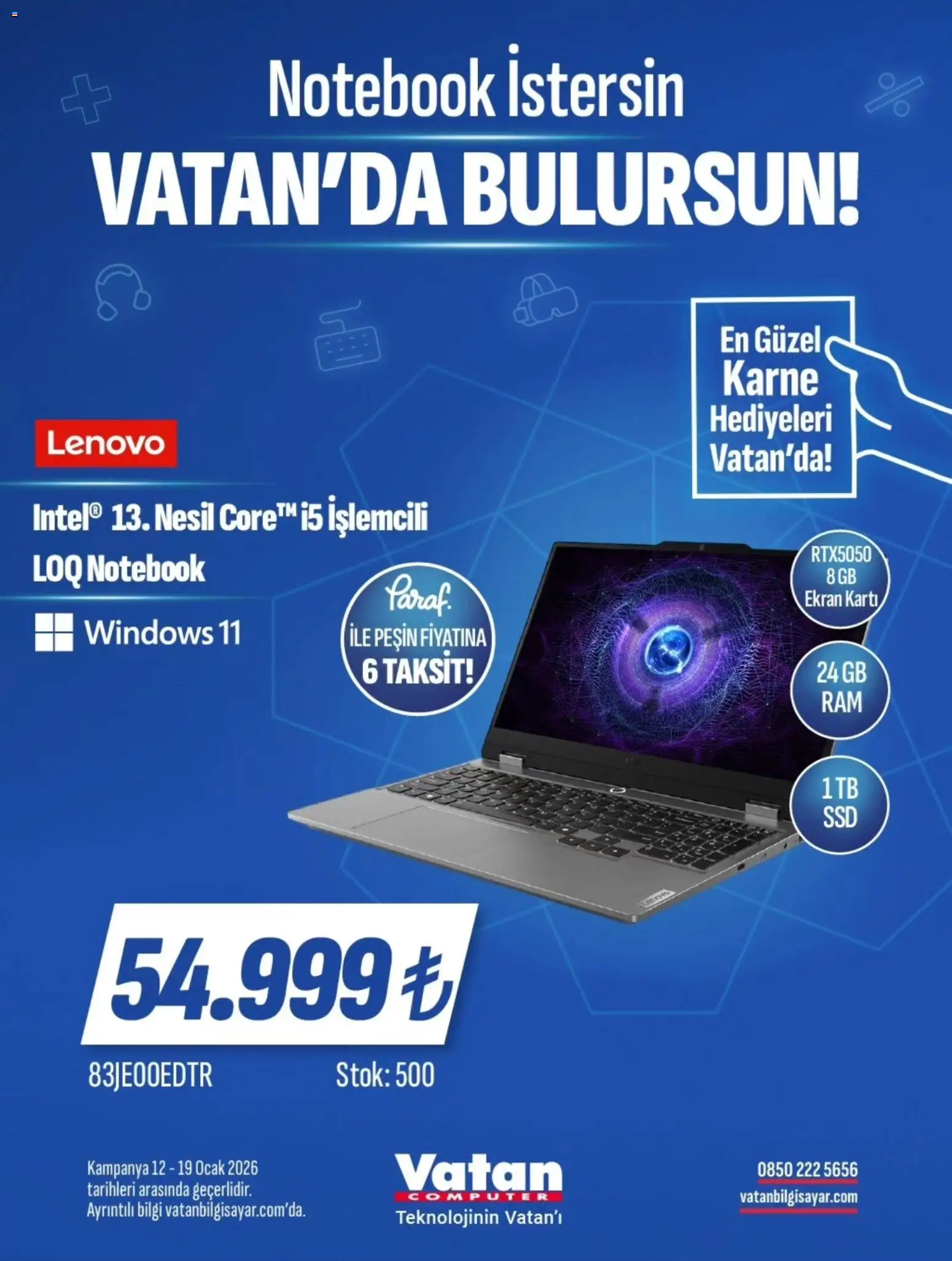 Vatan Bilgisayar İndirim - 12.01.2026 tarihinden itibaren geçerlidir | Sayfa: 6 | Ürünler: Ocak