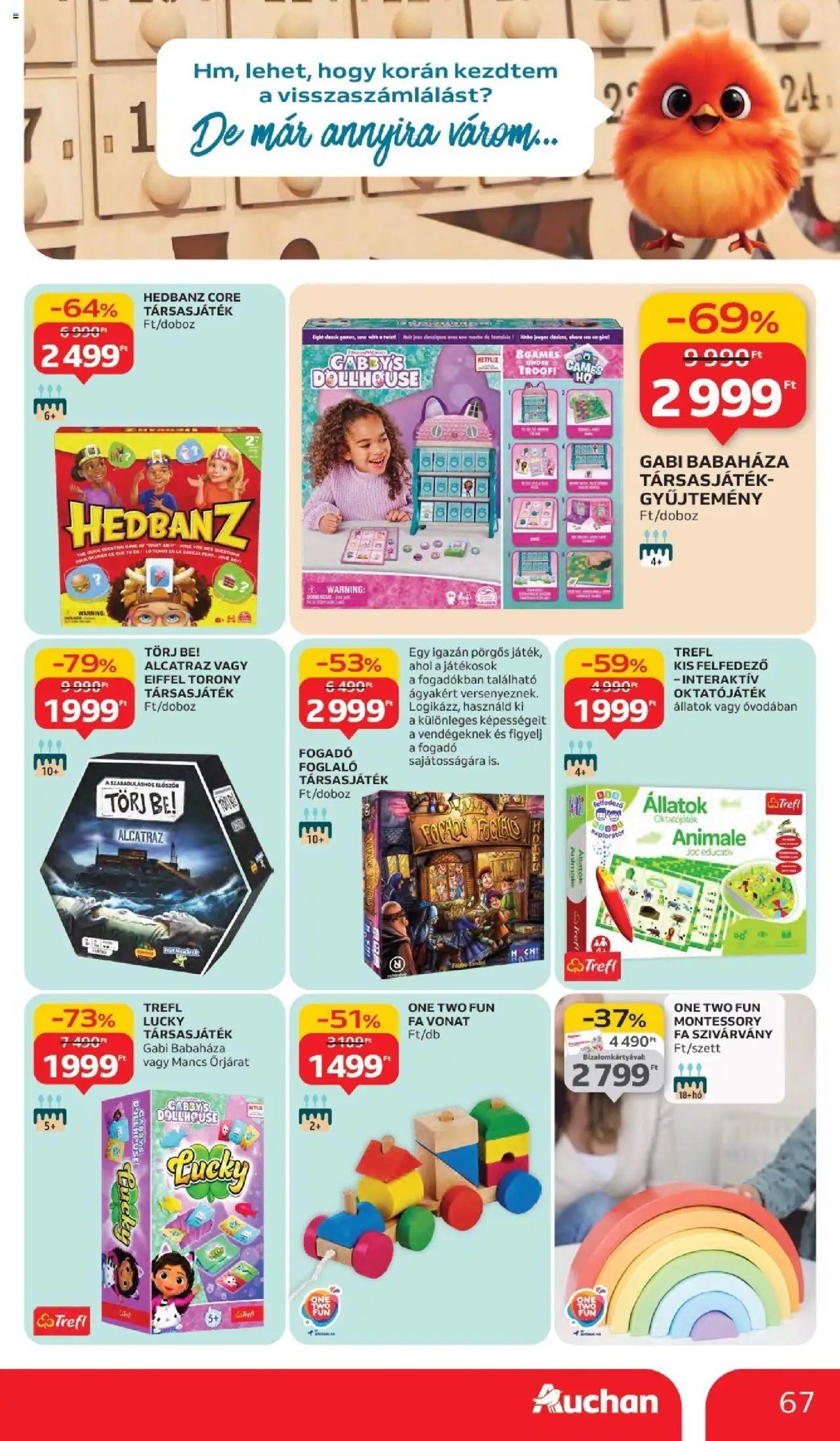 Auchan akciós ujság - amely érvényes a következő dátumtól: 02.10.2025 | Oldal: 67 | Termékek: Társasjáték