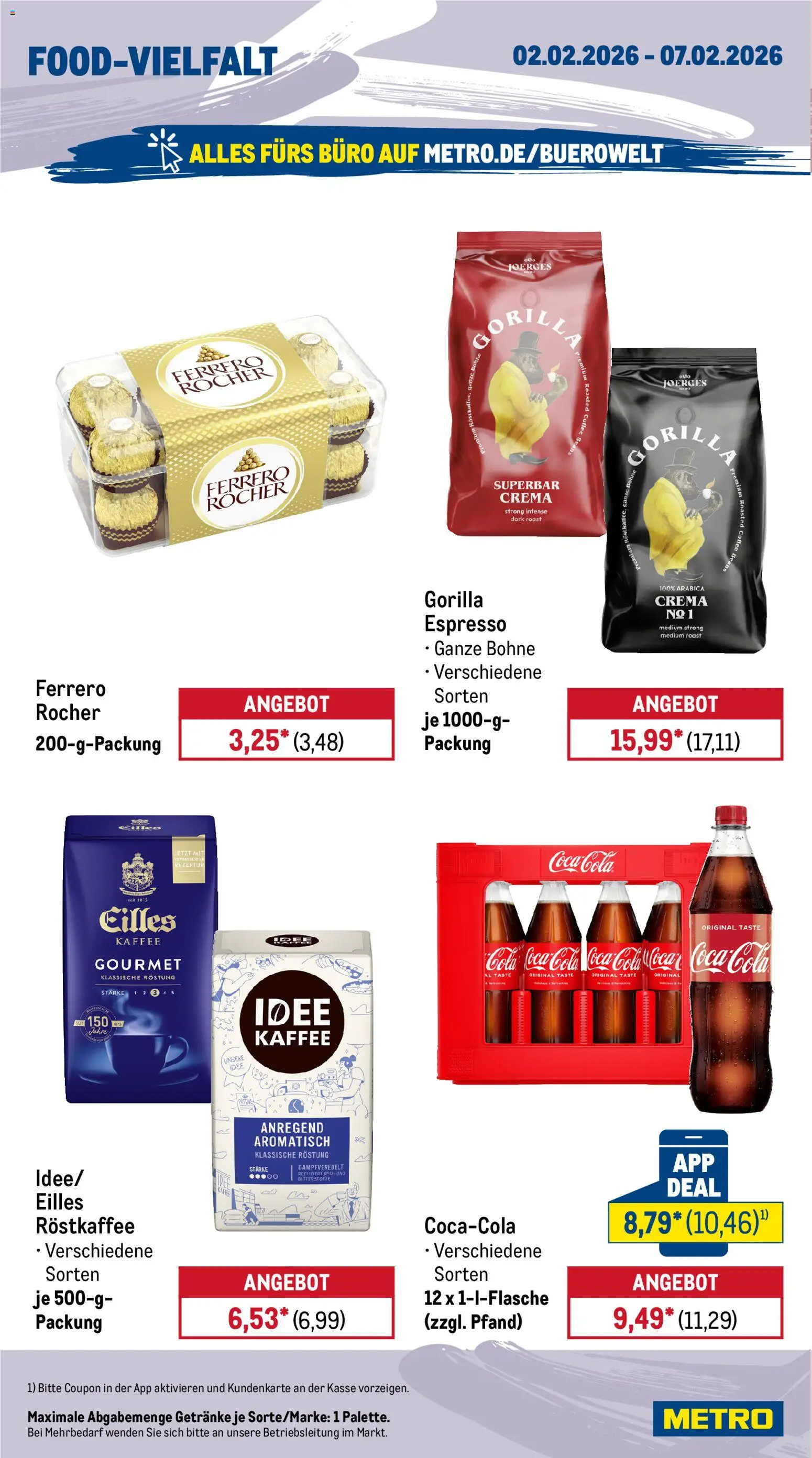 Metro Prospekt 	 – gültig ab 02.02.2026 | Seite: 12 | Produkte: Coca cola, Ferrero rocher, Cola, Kaffee